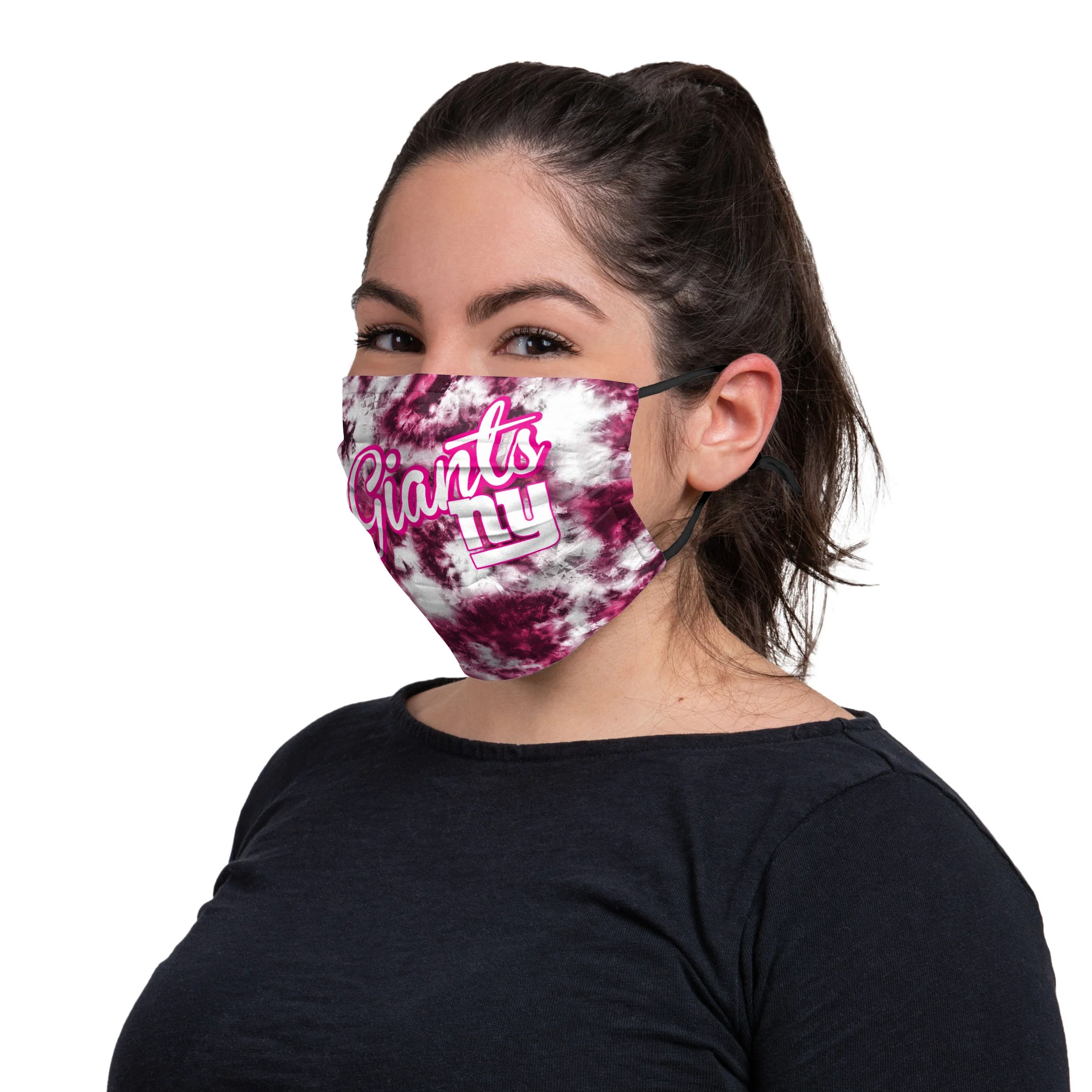 New York Giants NFL Pink Tie-Dye Adjustable Face Cover - Image 3