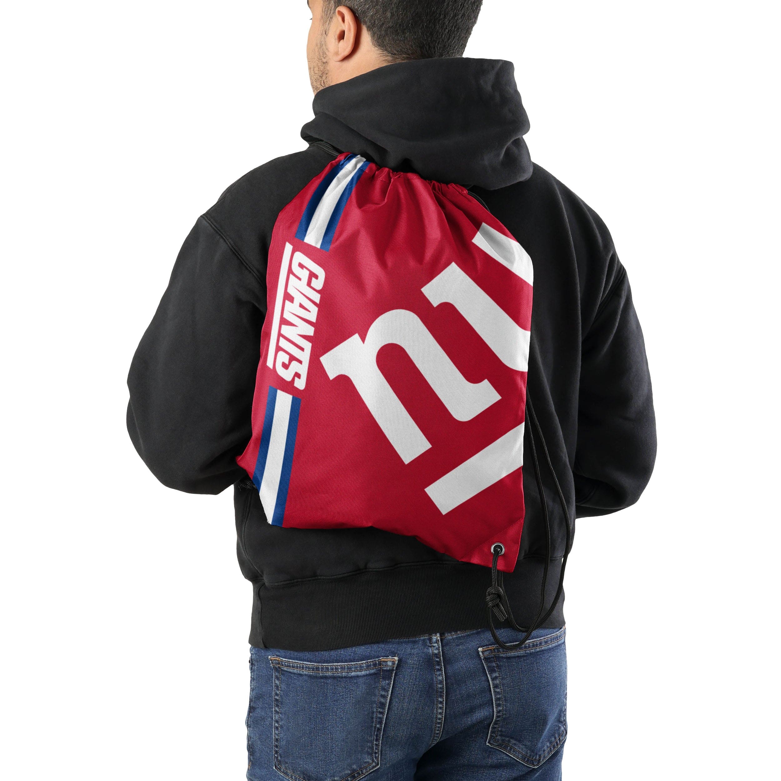 New York Giants NFL Red Alternate Color Big Logo Drawstring Backpack - Image 2