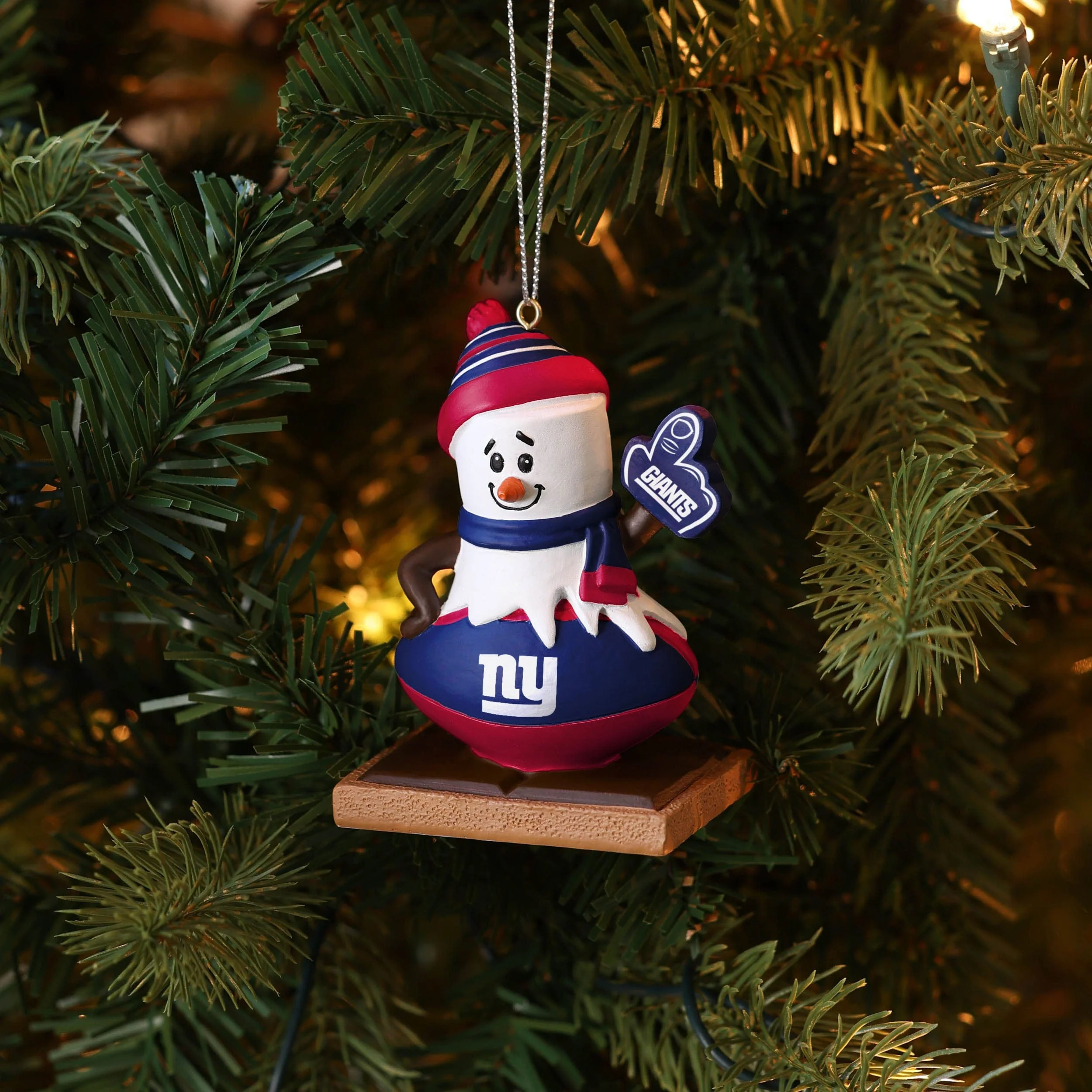 New York Giants NFL Smore On Ball Ornament - Image 4