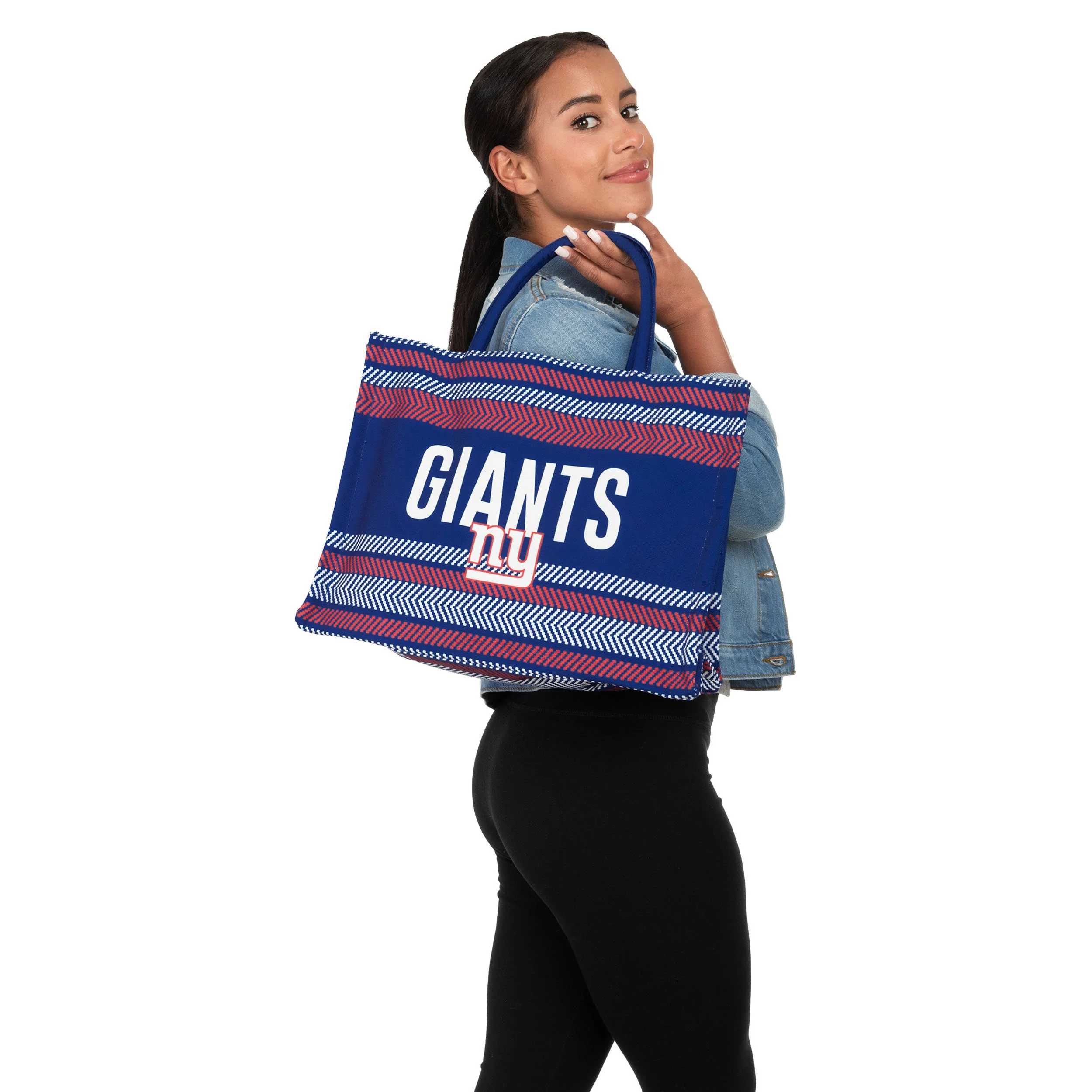 New York Giants NFL Stitch Pattern Canvas Tote Bag - Image 2