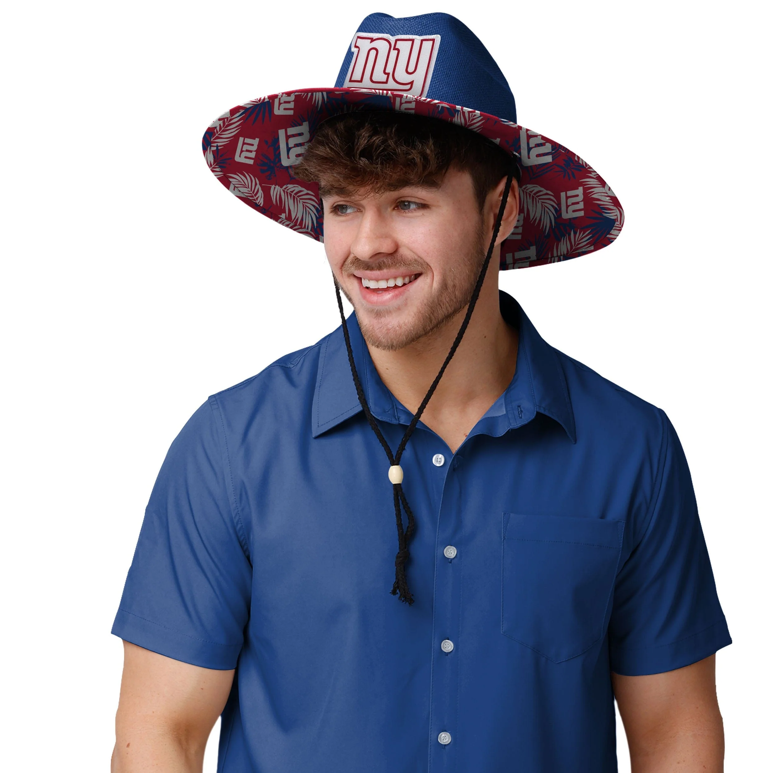 New York Giants NFL Team Color Straw Hat - Image 5