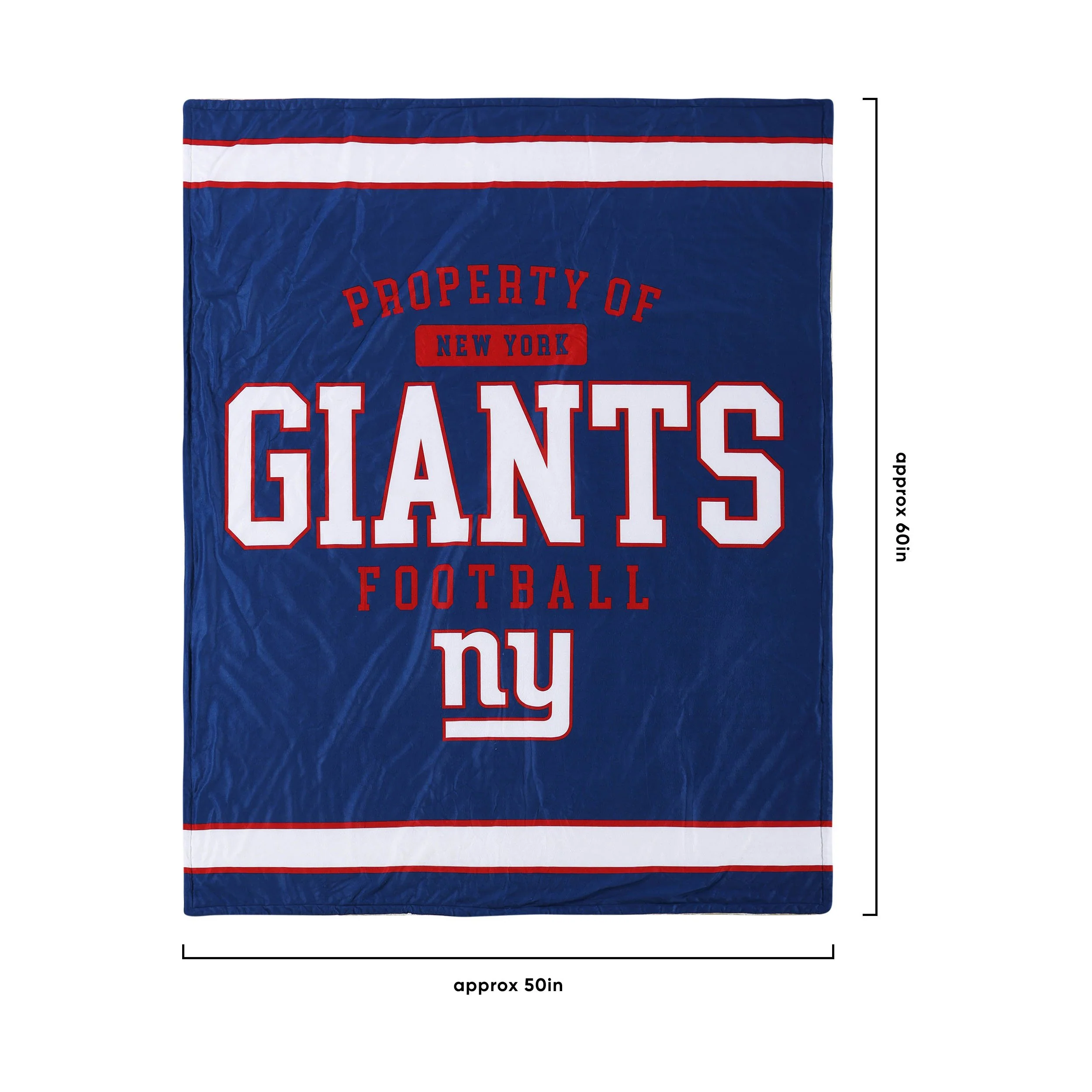 New York Giants NFL Team Property Sherpa Plush Throw Blanket - Image 3