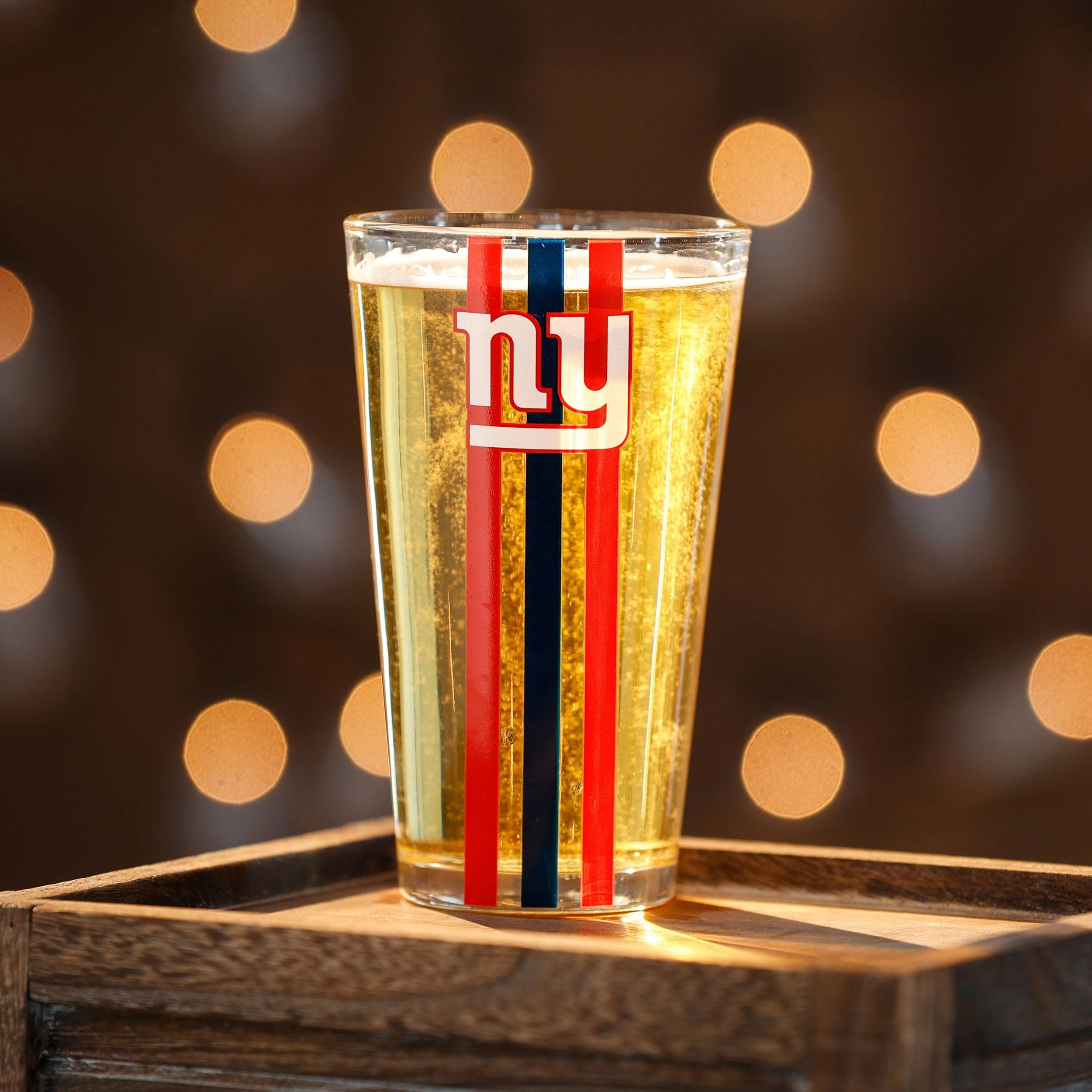 New York Giants NFL Team Stripe Pint Glass - Image 2