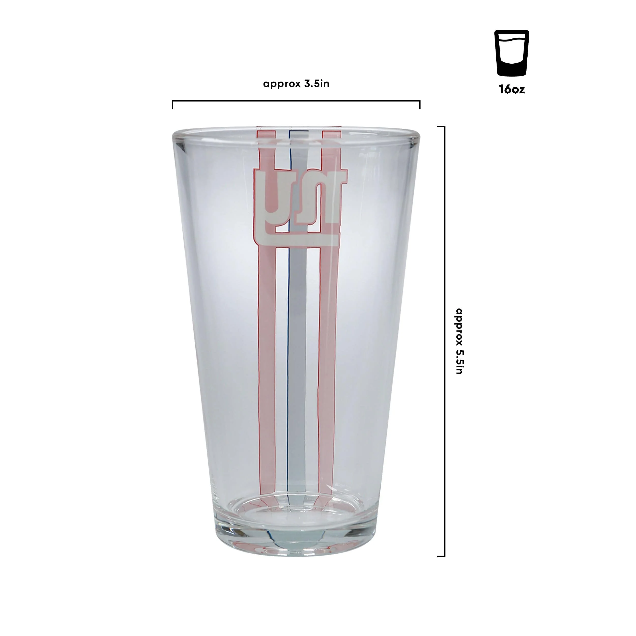 New York Giants NFL Team Stripe Pint Glass - Image 3