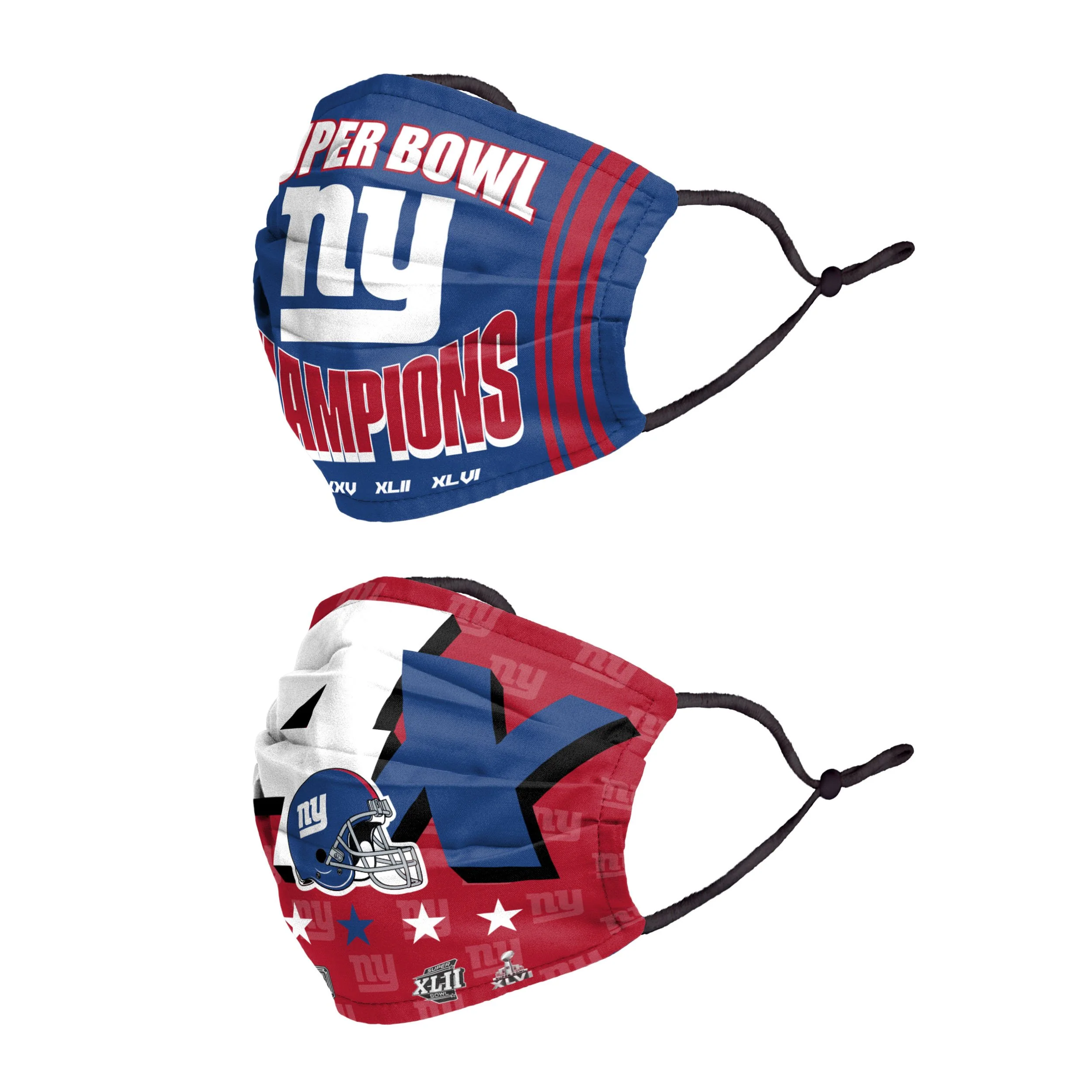 New York Giants NFL Thematic Champions Adjustable 2 Pack Face Cover - Image 2