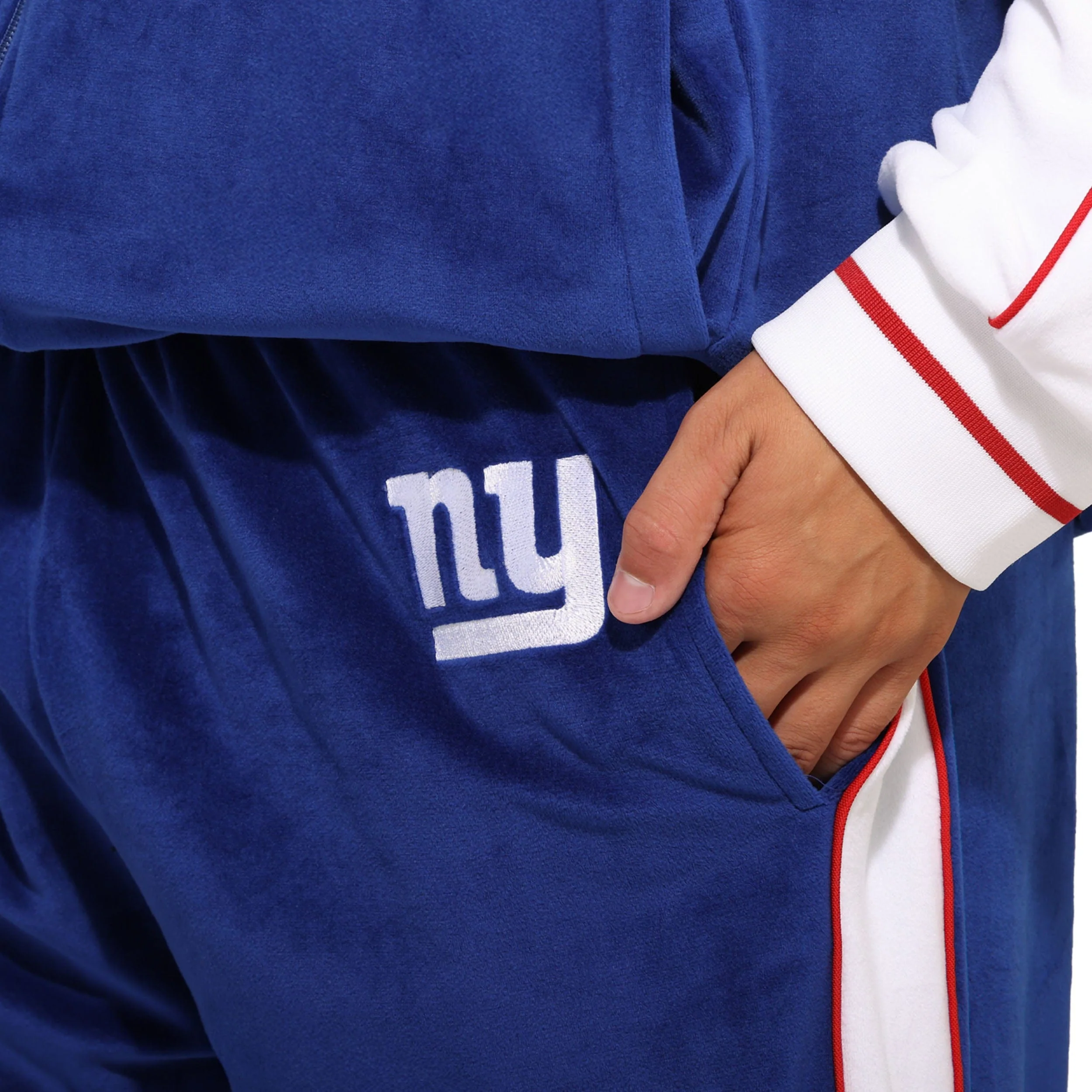 New York Giants NFL Two Tone Velour Pants - Image 3