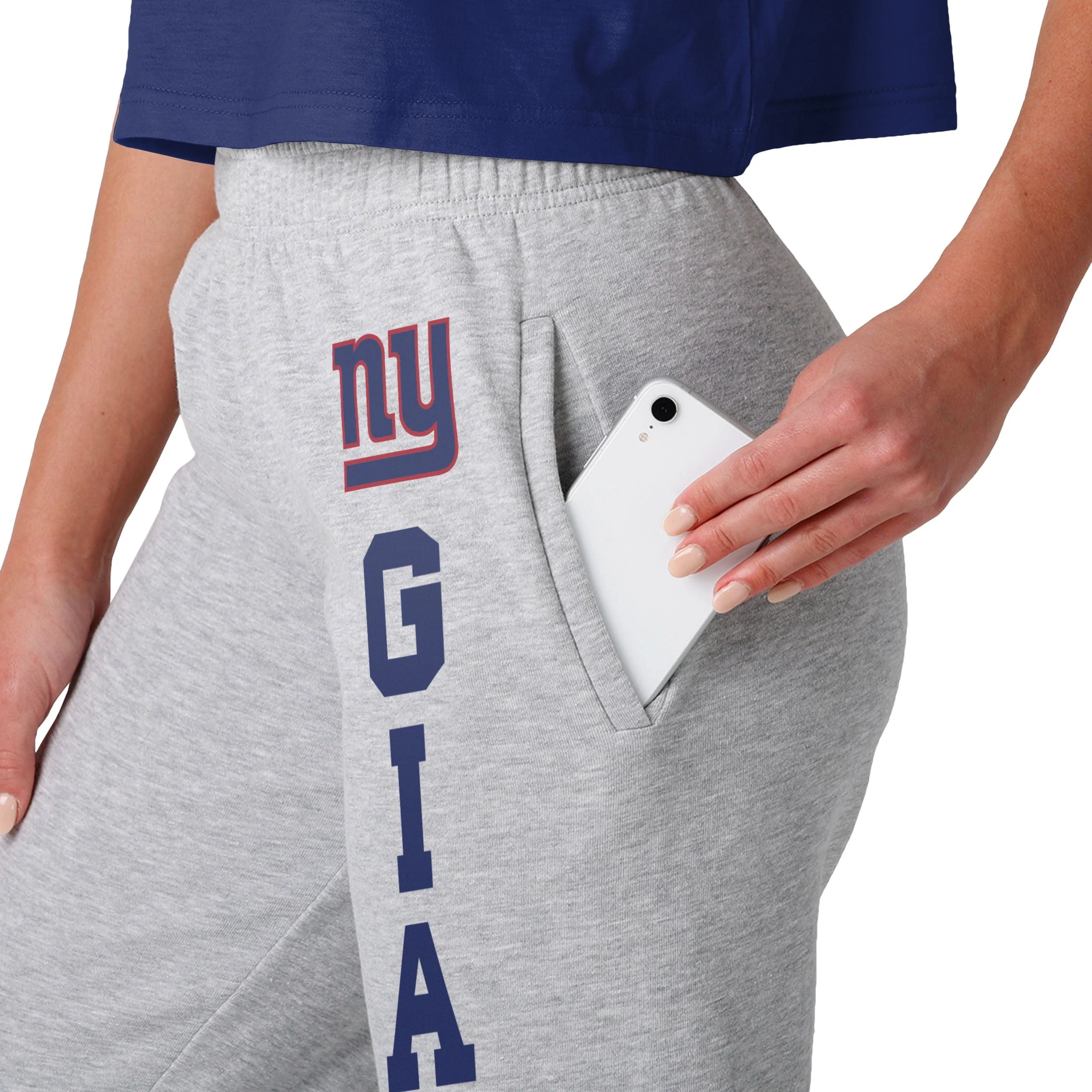 New York Giants NFL Womens Big Wordmark Gray Sweatpants - Image 3