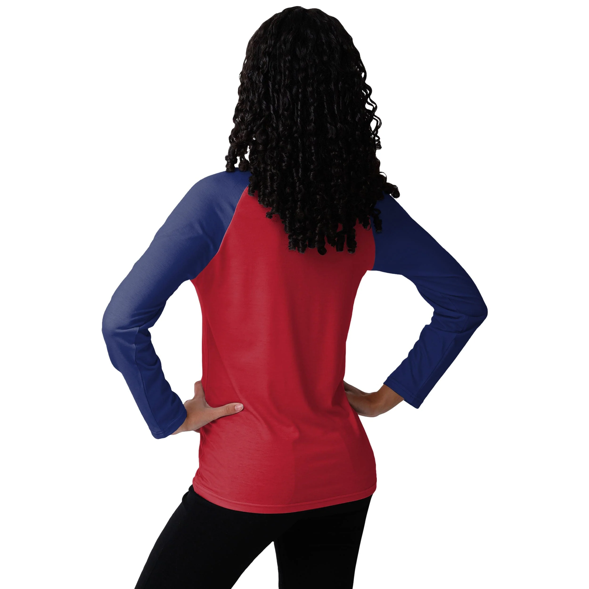 New York Giants NFL Womens Big Wordmark Long Sleeve Henley - Image 2