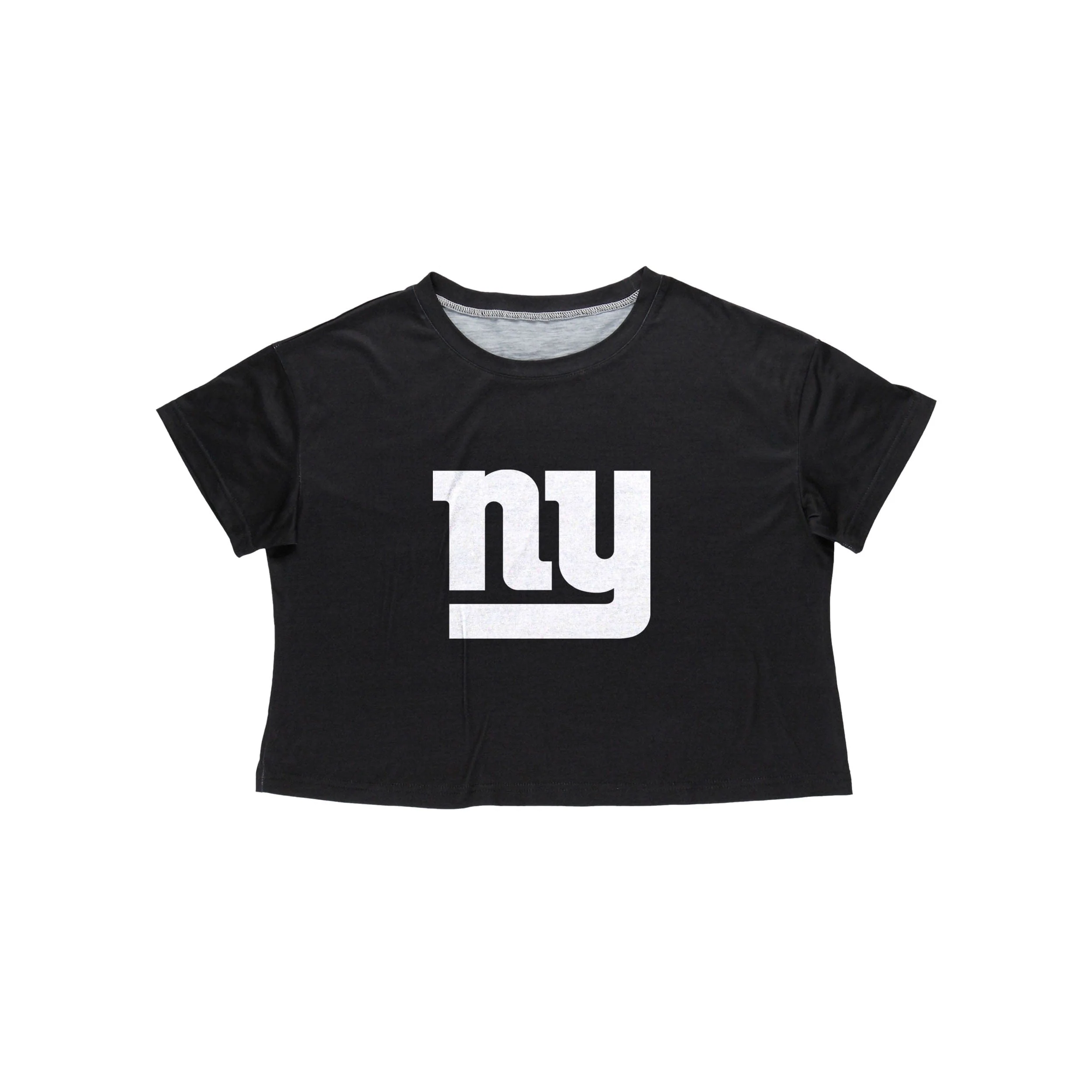 New York Giants NFL Womens Black Big Logo Crop Top - Image 3