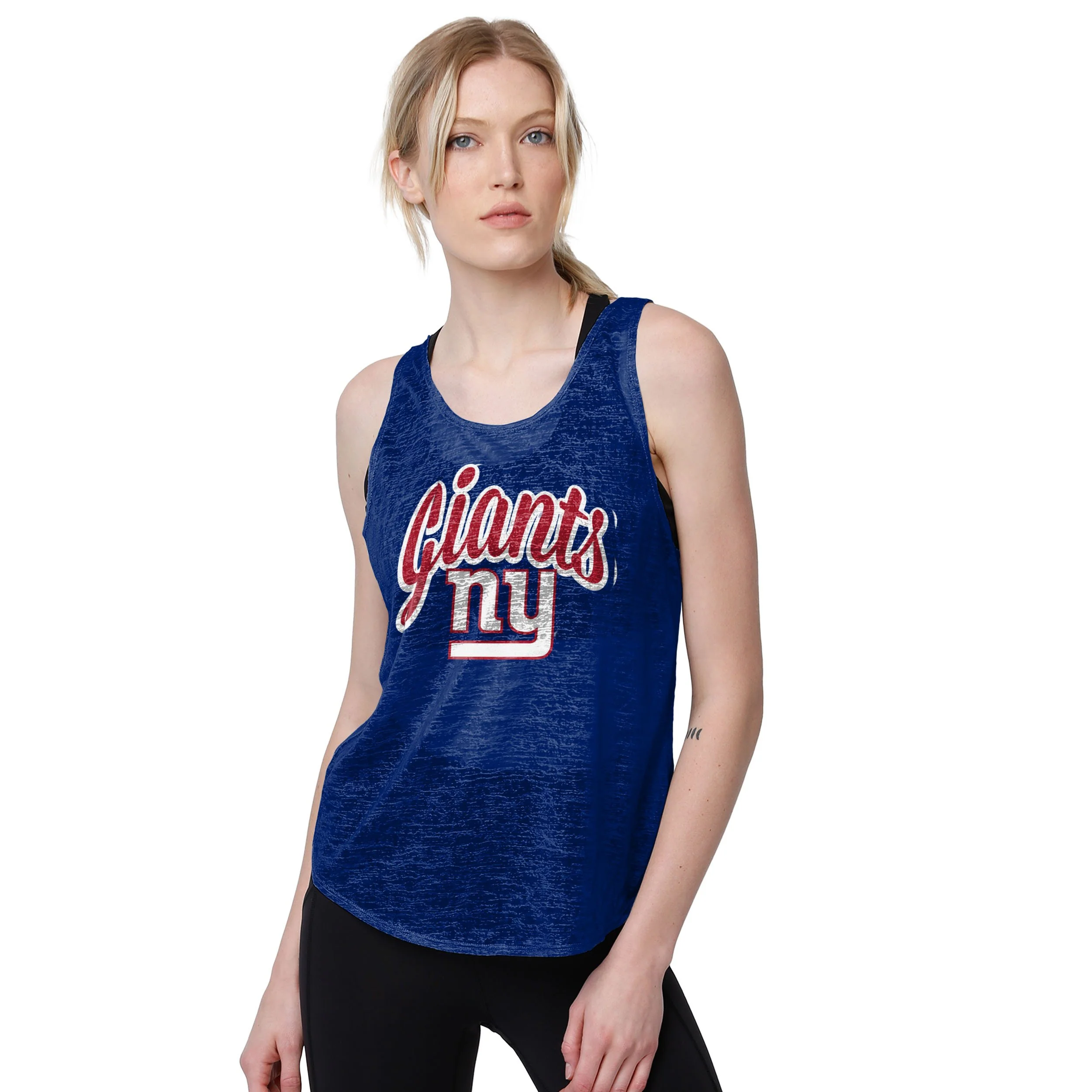 New York Giants NFL Womens Burn Out Sleeveless Top - Image 2