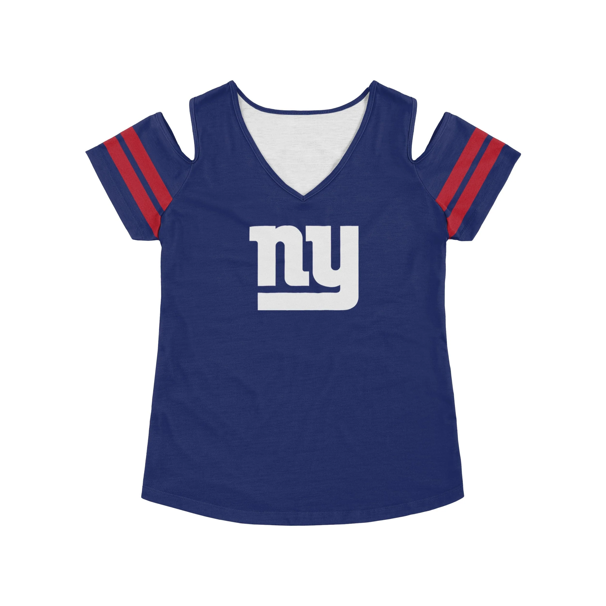 New York Giants NFL Womens Cold Shoulder T-Shirt - Image 4