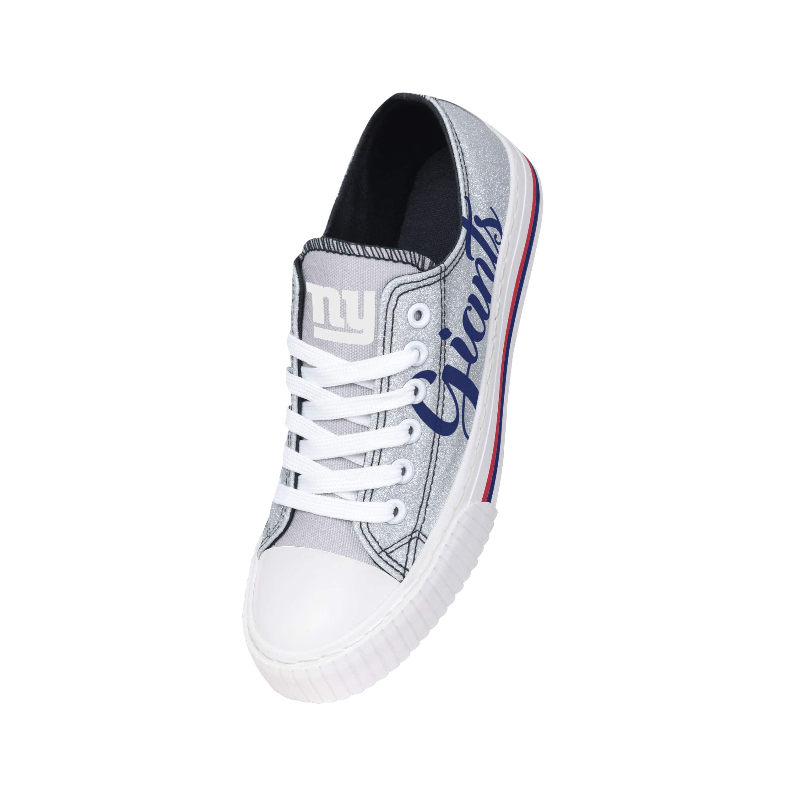 New York Giants NFL Womens Color Glitter Low Top Canvas Shoes - Image 3