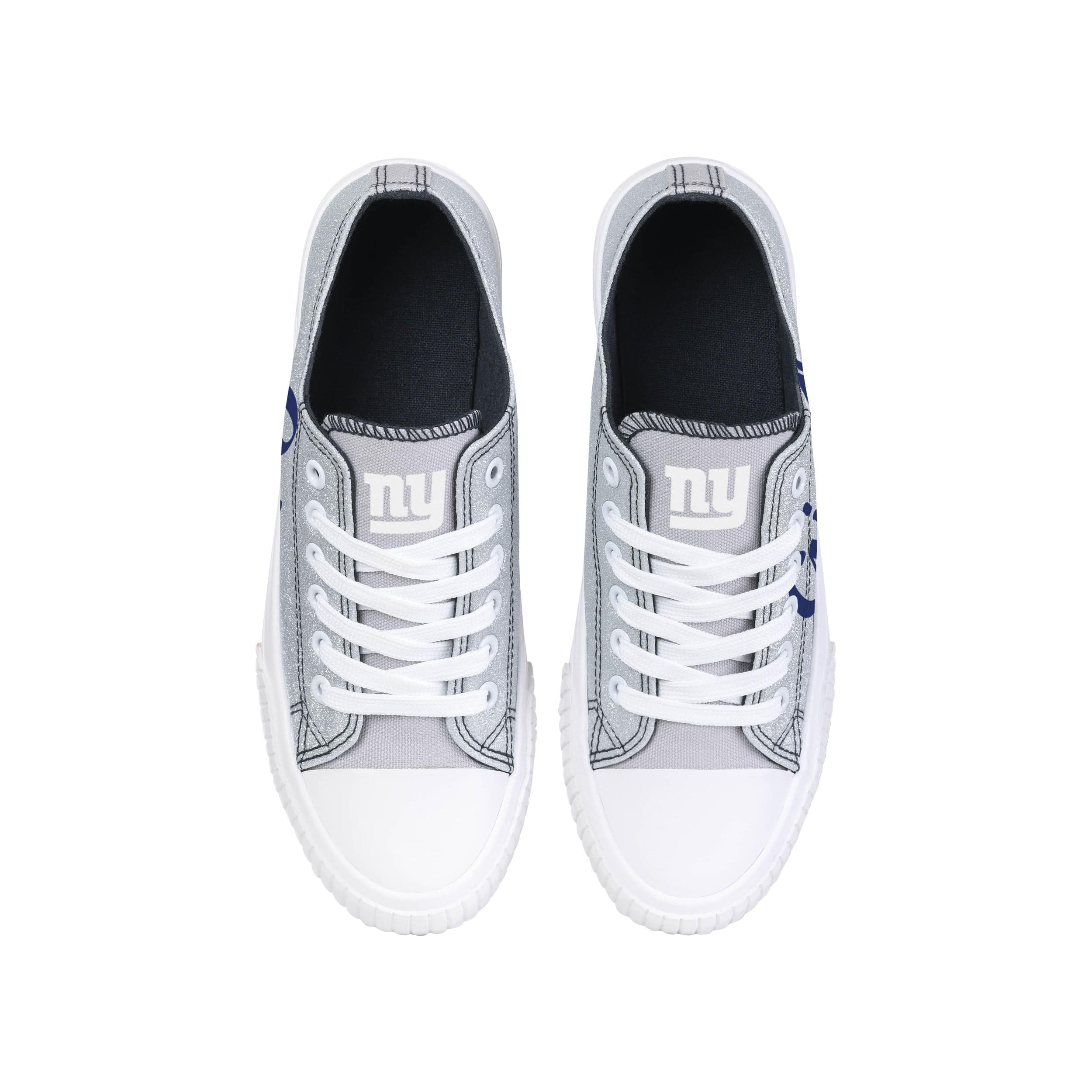 New York Giants NFL Womens Color Glitter Low Top Canvas Shoes - Image 4