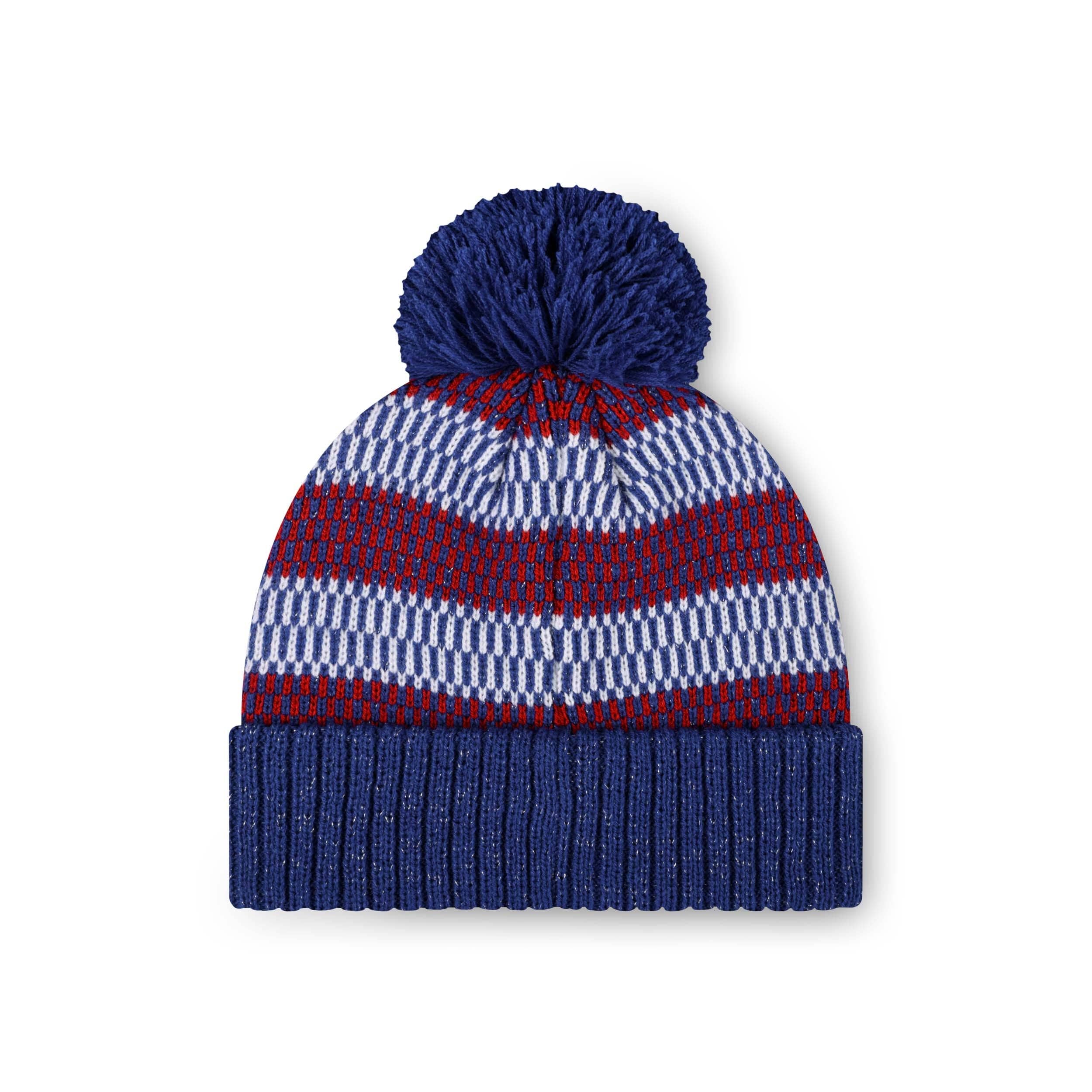 New York Giants NFL Womens Cozy Knit Metallic Thread Pom Beanie - Image 2
