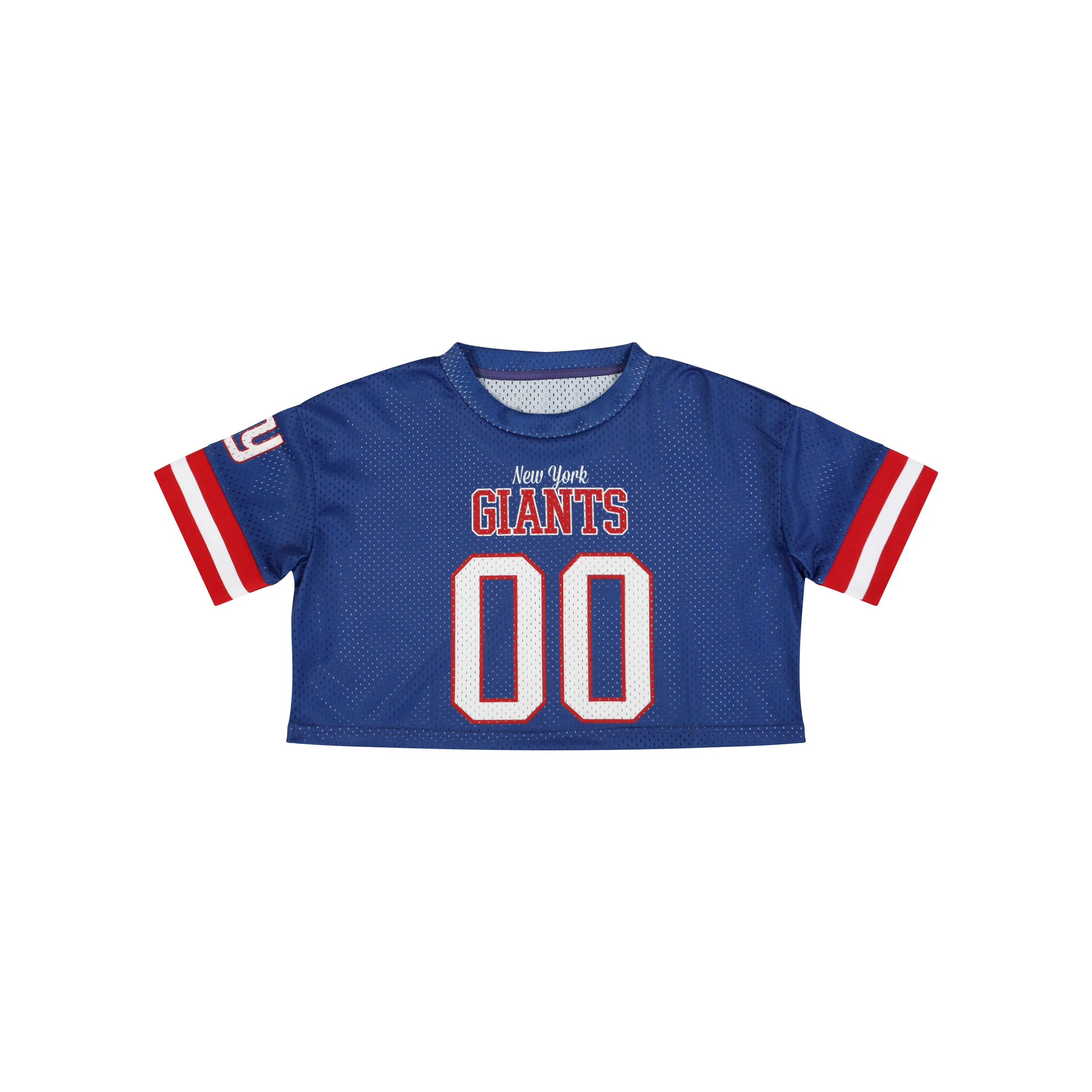 New York Giants NFL Womens Gameday Mesh Crop Top - Image 3