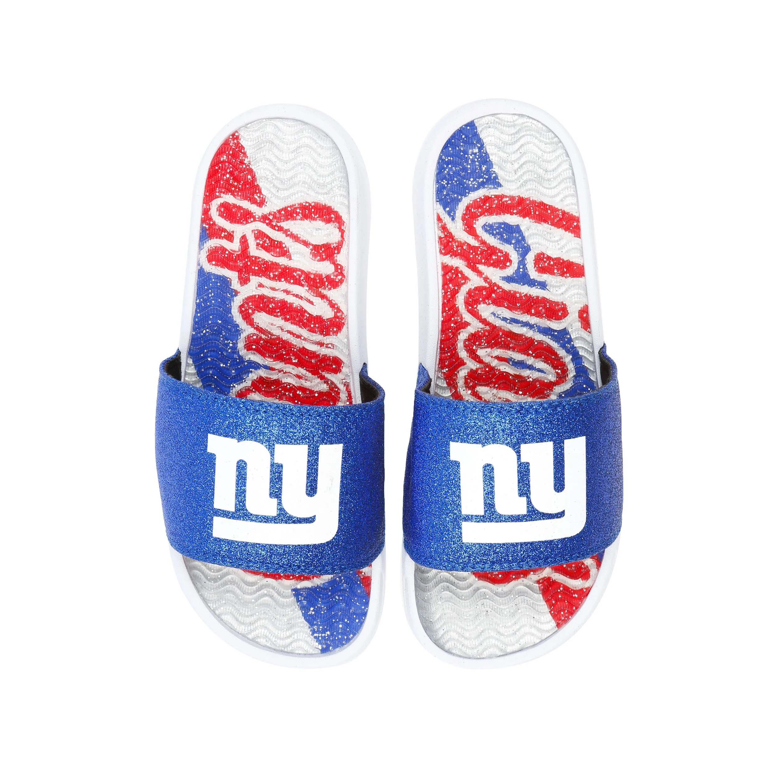 New York Giants NFL Womens Glitter Gel Slide - Image 3