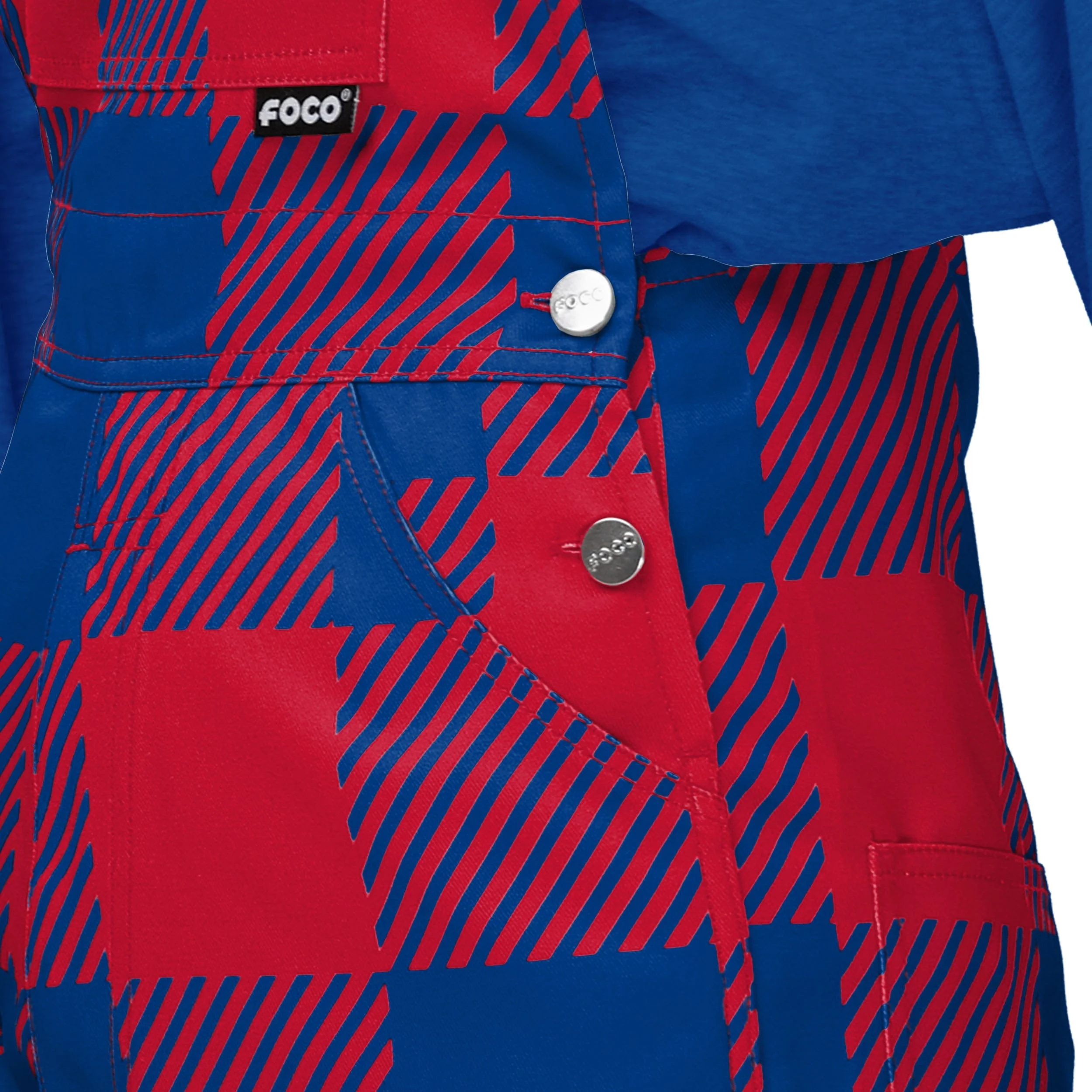 New York Giants NFL Womens Plaid Bib Overalls - Image 5