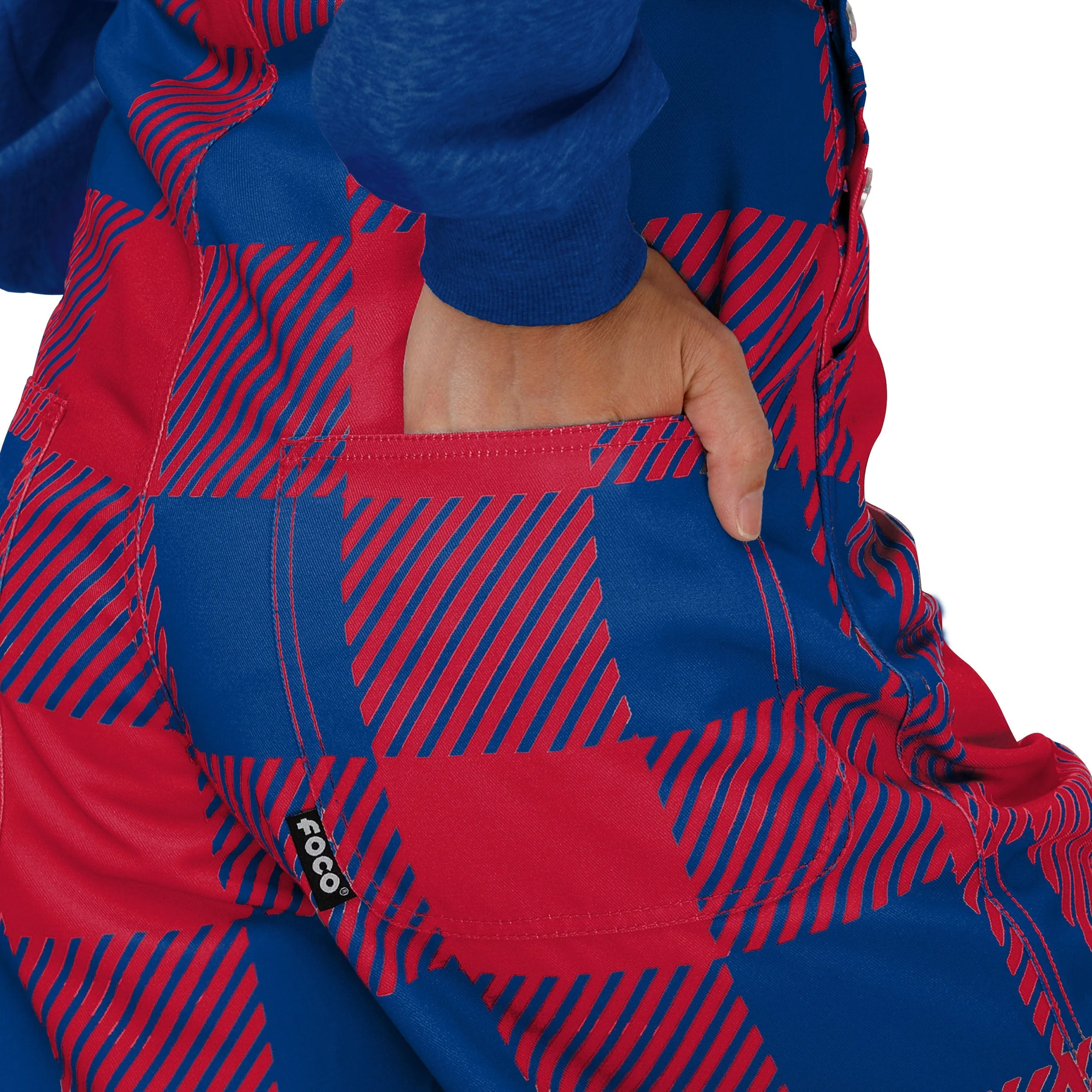 New York Giants NFL Womens Plaid Bib Overalls - Image 6