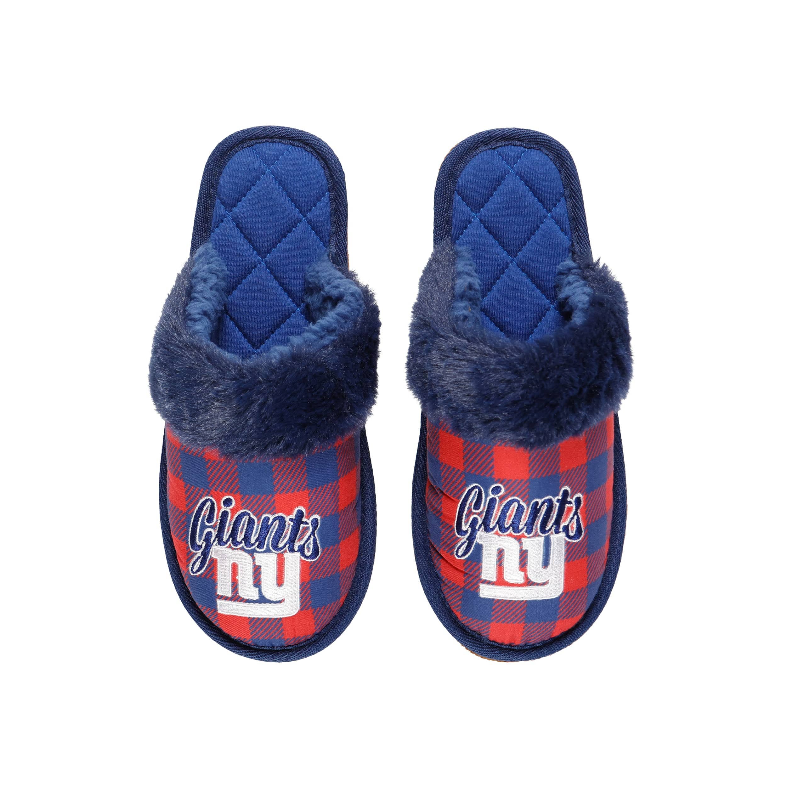New York Giants NFL Womens Plaid Sherpa Mule Slipper - Image 2