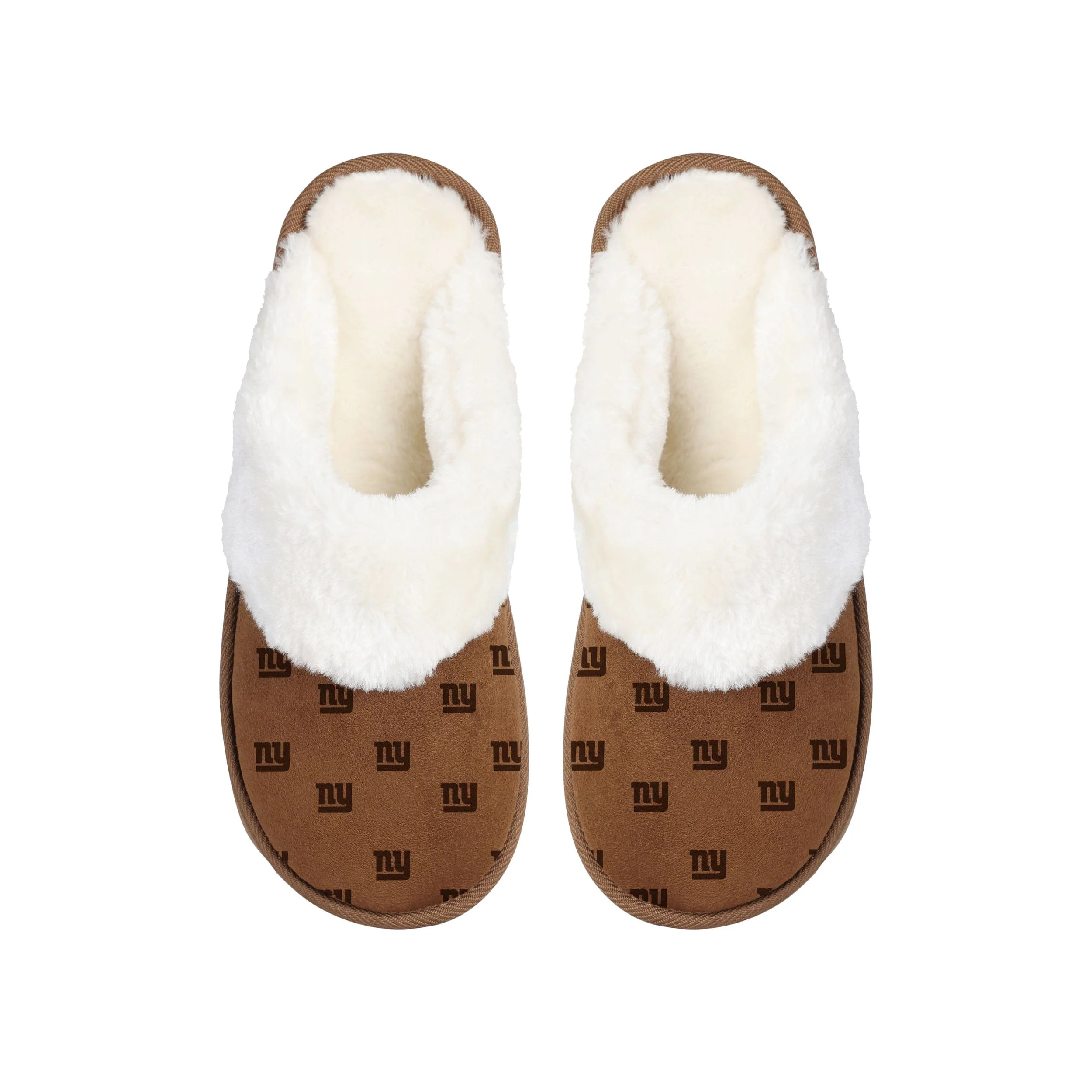 New York Giants NFL Womens Repeat Logo Moccasin Slippers - Image 3
