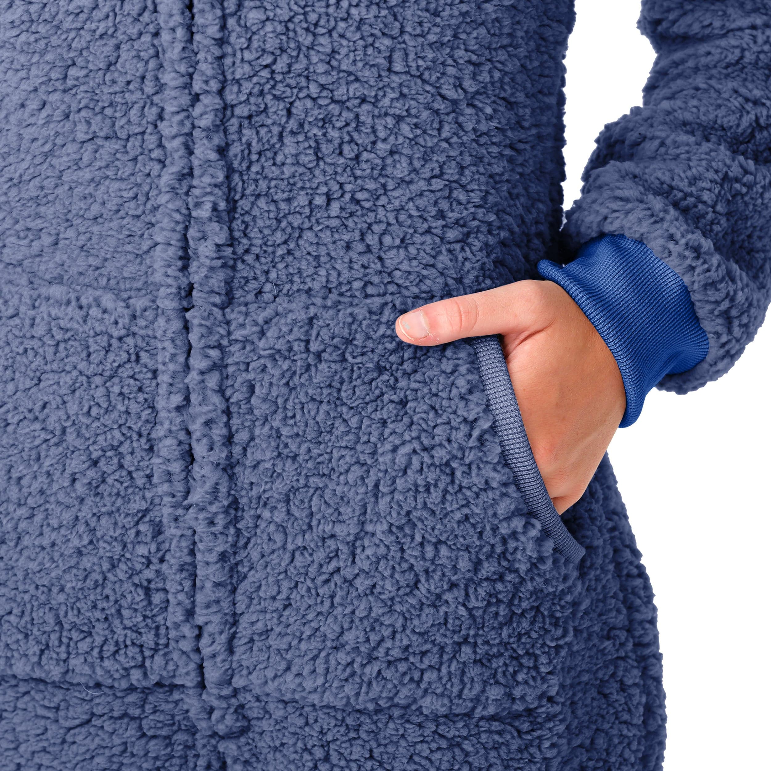 New York Giants NFL Womens Sherpa One Piece Pajamas - Image 4