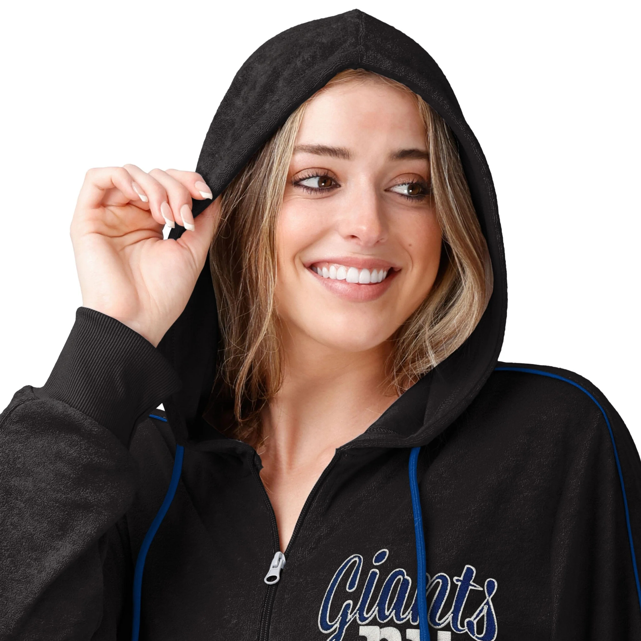 New York Giants NFL Womens Terry Knit Zip Up Top - Image 3