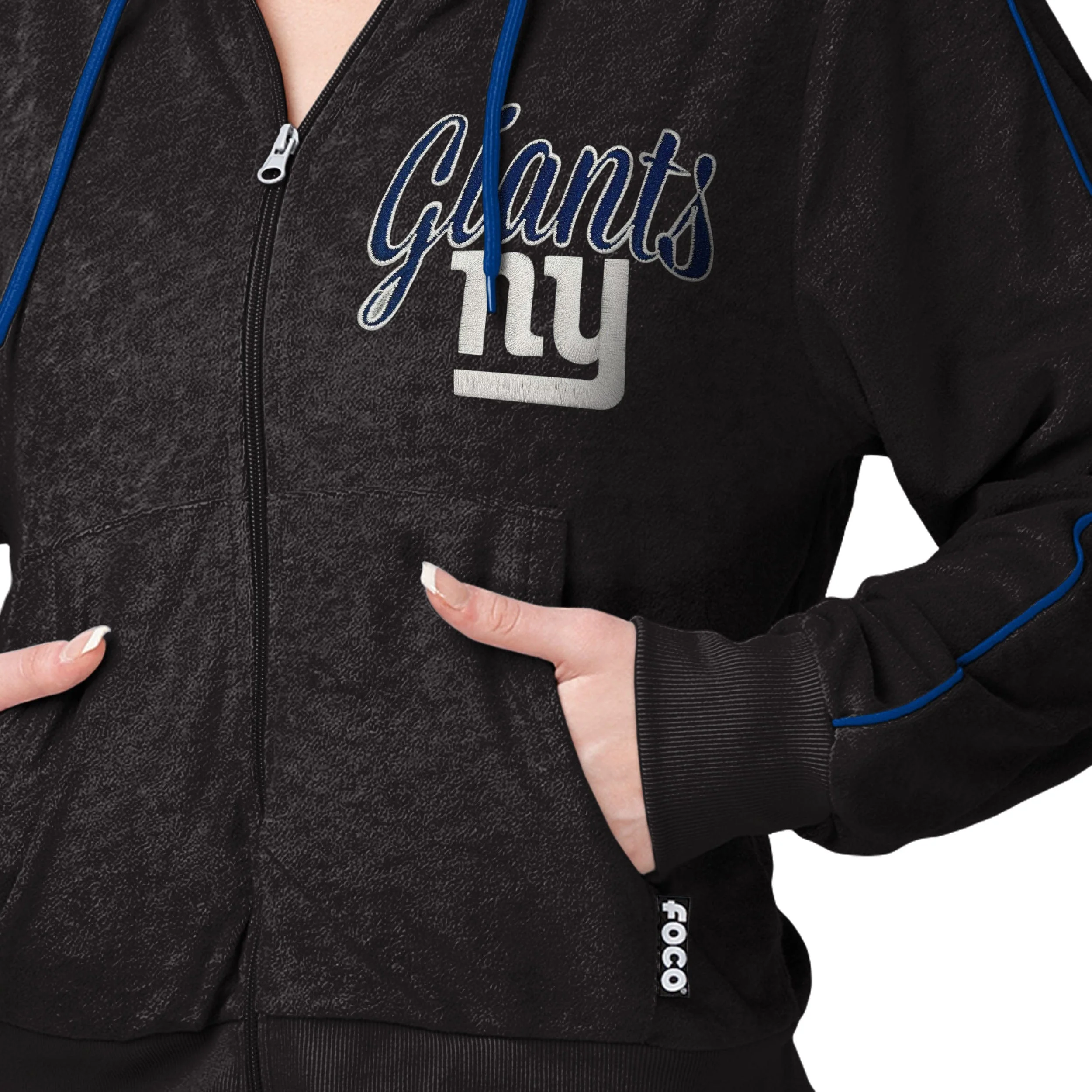 New York Giants NFL Womens Terry Knit Zip Up Top - Image 4