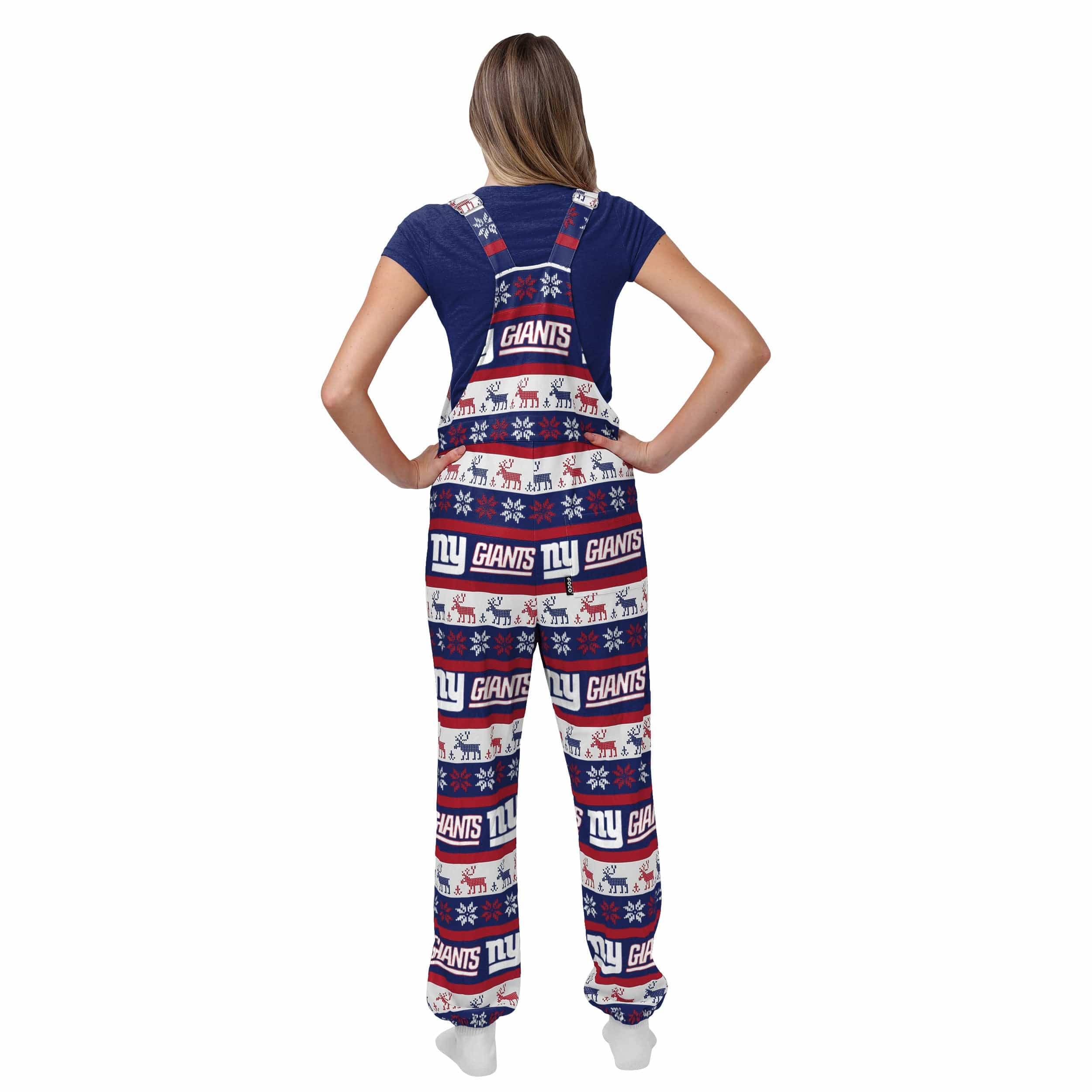 New York Giants NFL Womens Ugly Home Gating Bib Overalls - Image 2