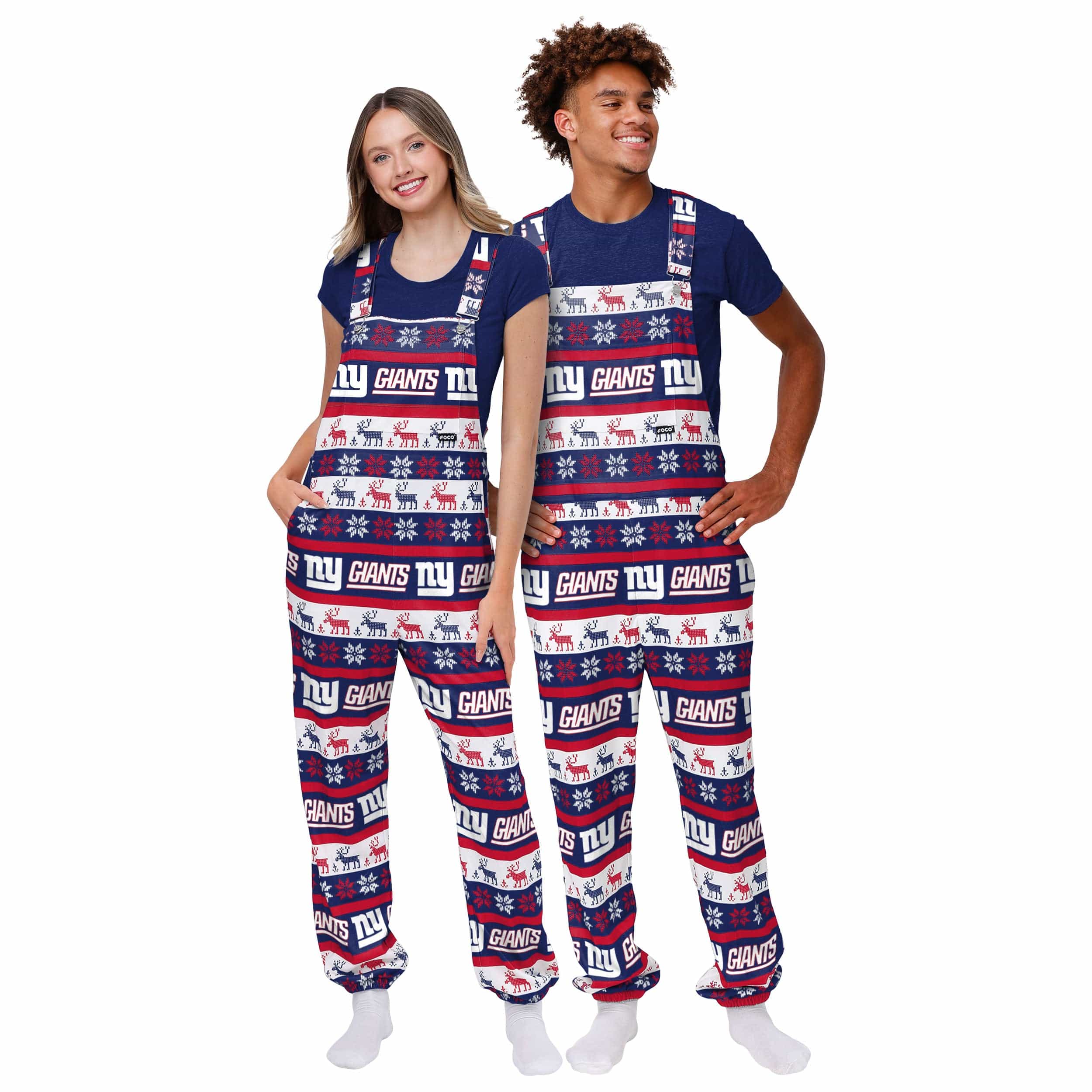 New York Giants NFL Womens Ugly Home Gating Bib Overalls - Image 3