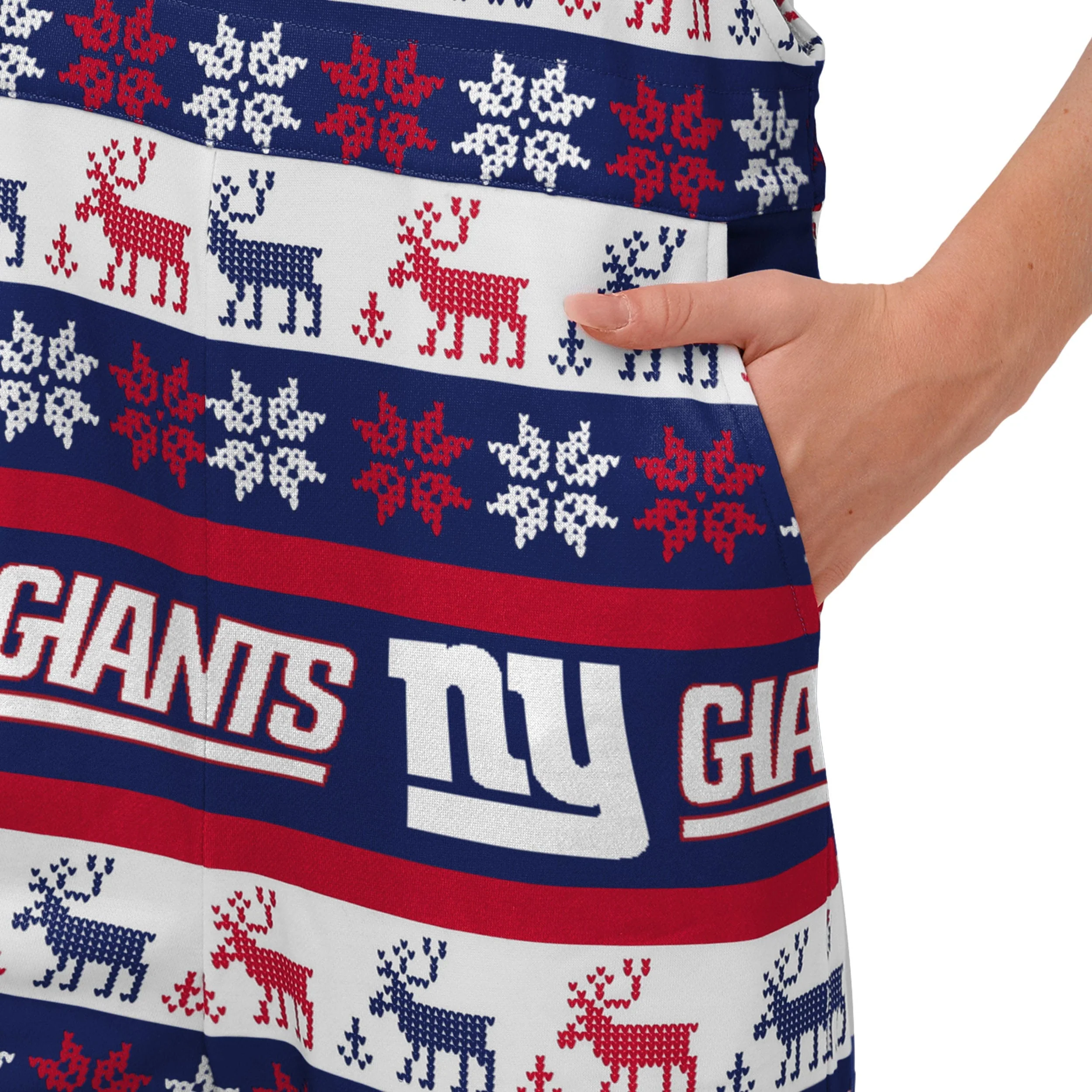 New York Giants NFL Womens Ugly Home Gating Bib Overalls - Image 5