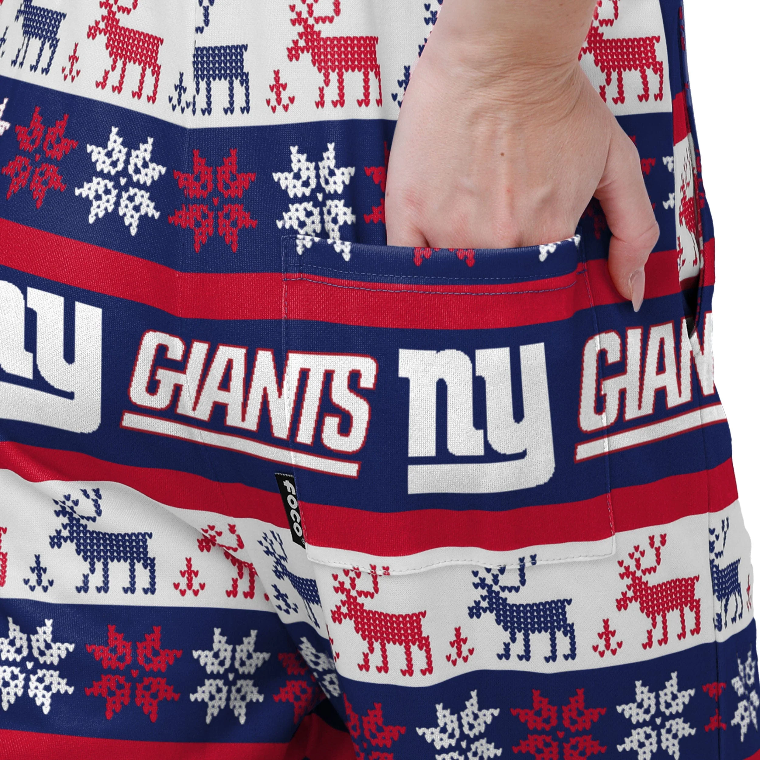New York Giants NFL Womens Ugly Home Gating Bib Overalls - Image 6