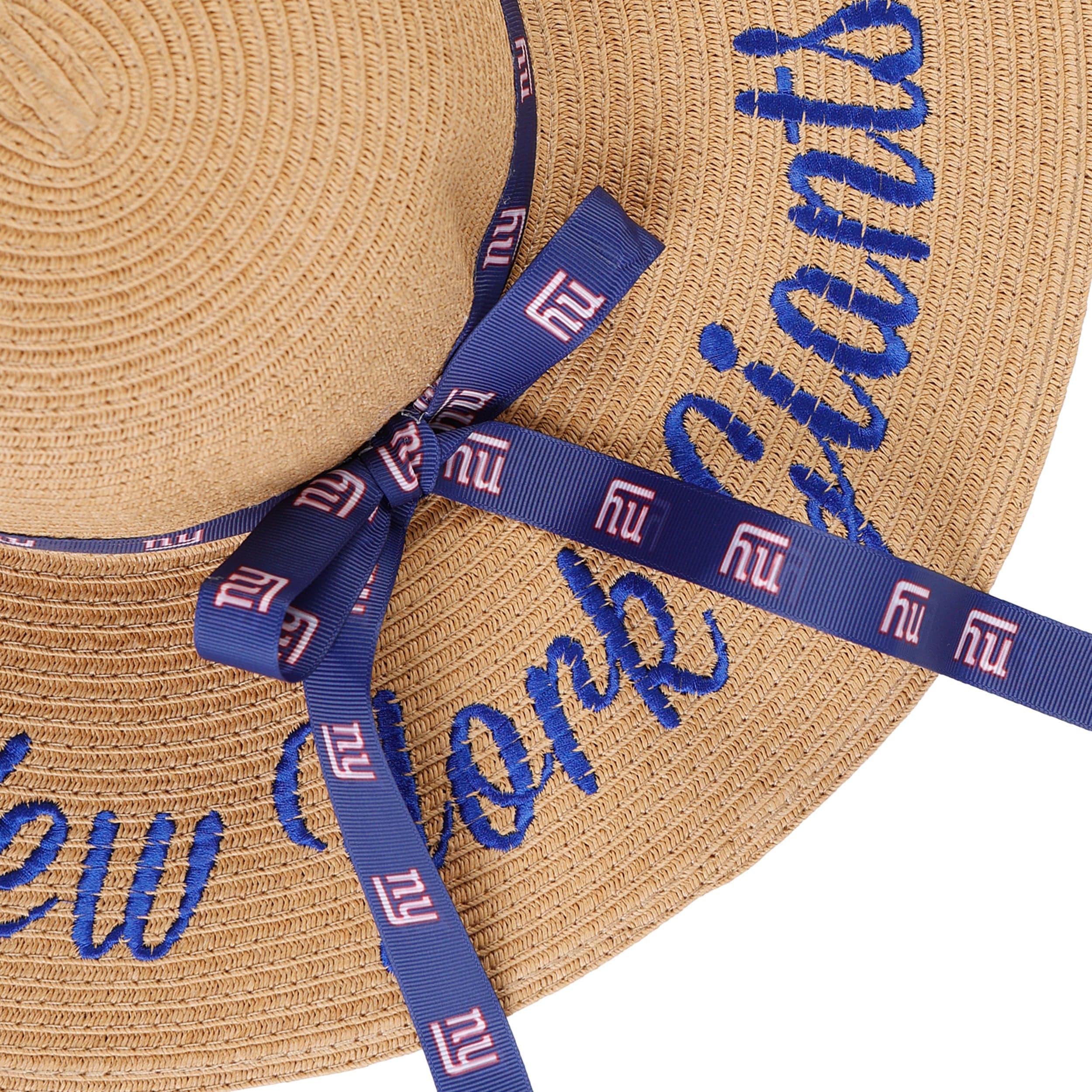 New York Giants NFL Womens Wordmark Beach Straw Hat - Image 2