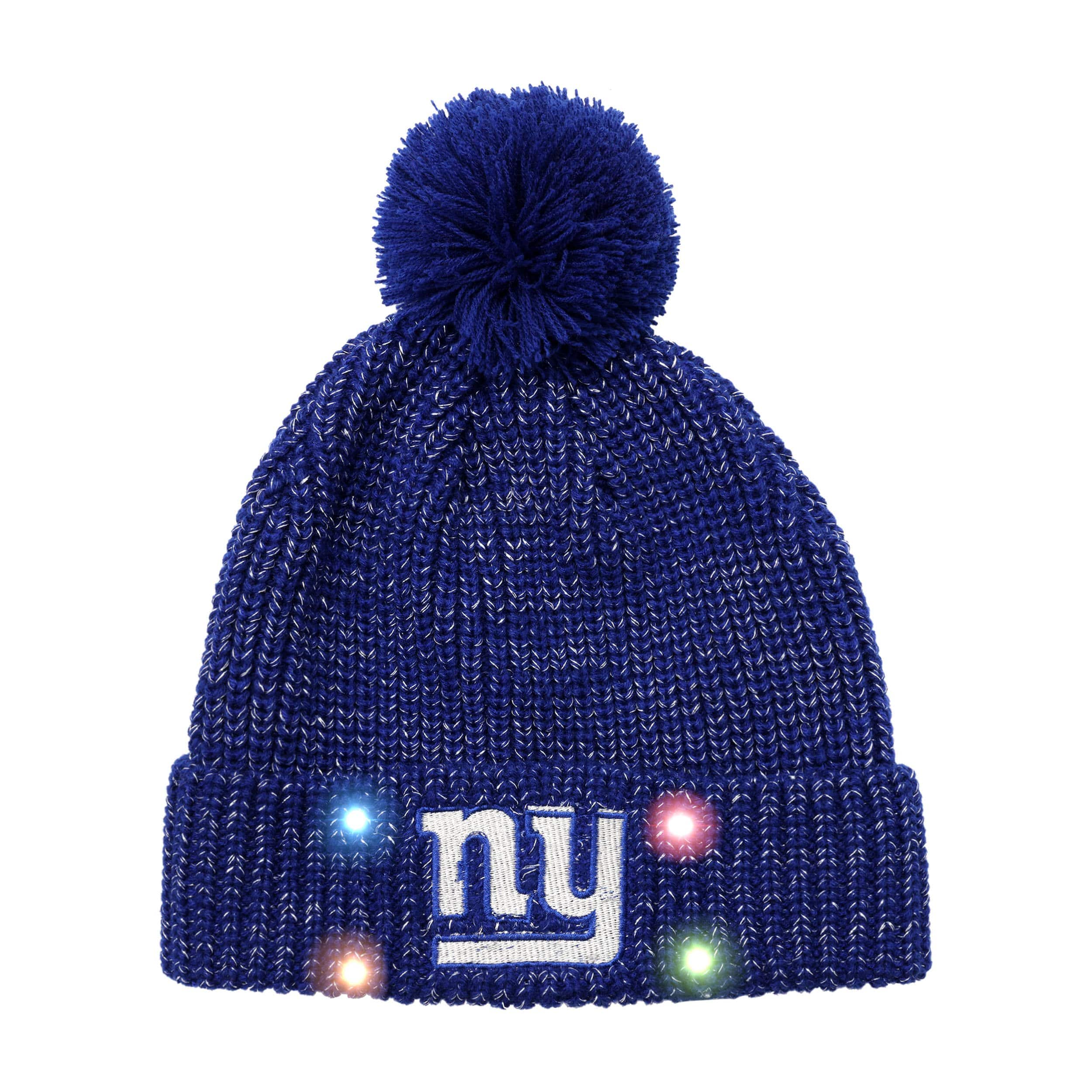 New York Giants Womens NFL Glitter Knit Light Up Beanie - Image 2