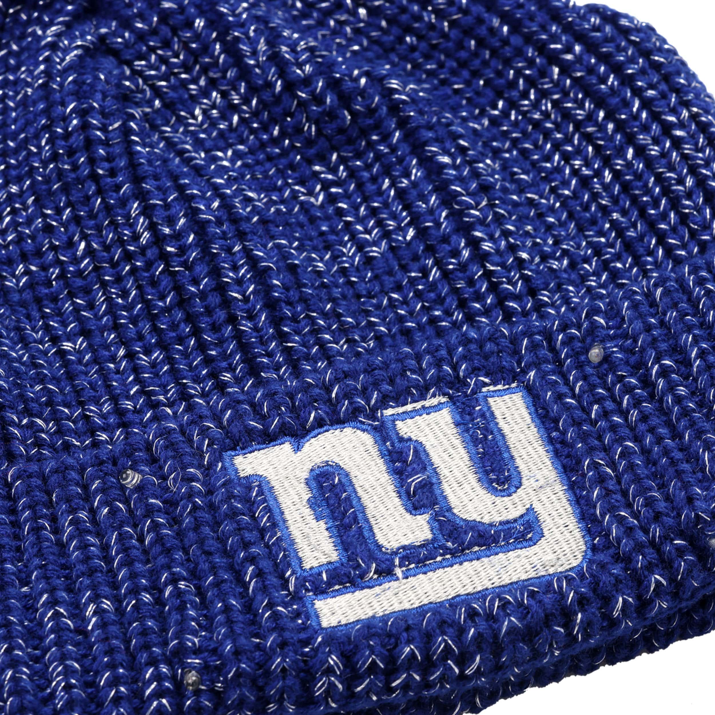 New York Giants Womens NFL Glitter Knit Light Up Beanie - Image 3