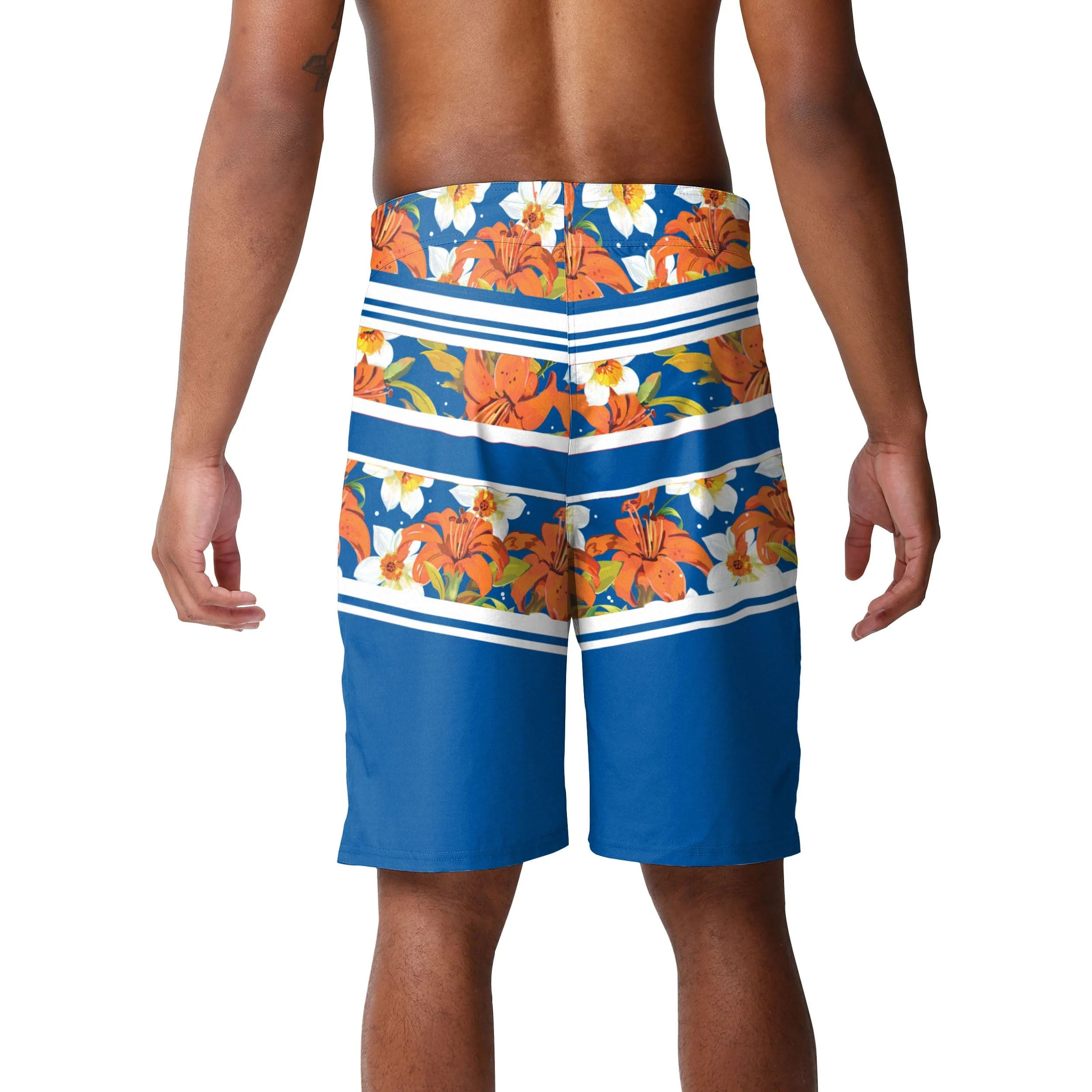 New York Islanders Mens NHL Floral Stripe Boardshorts - Image 3