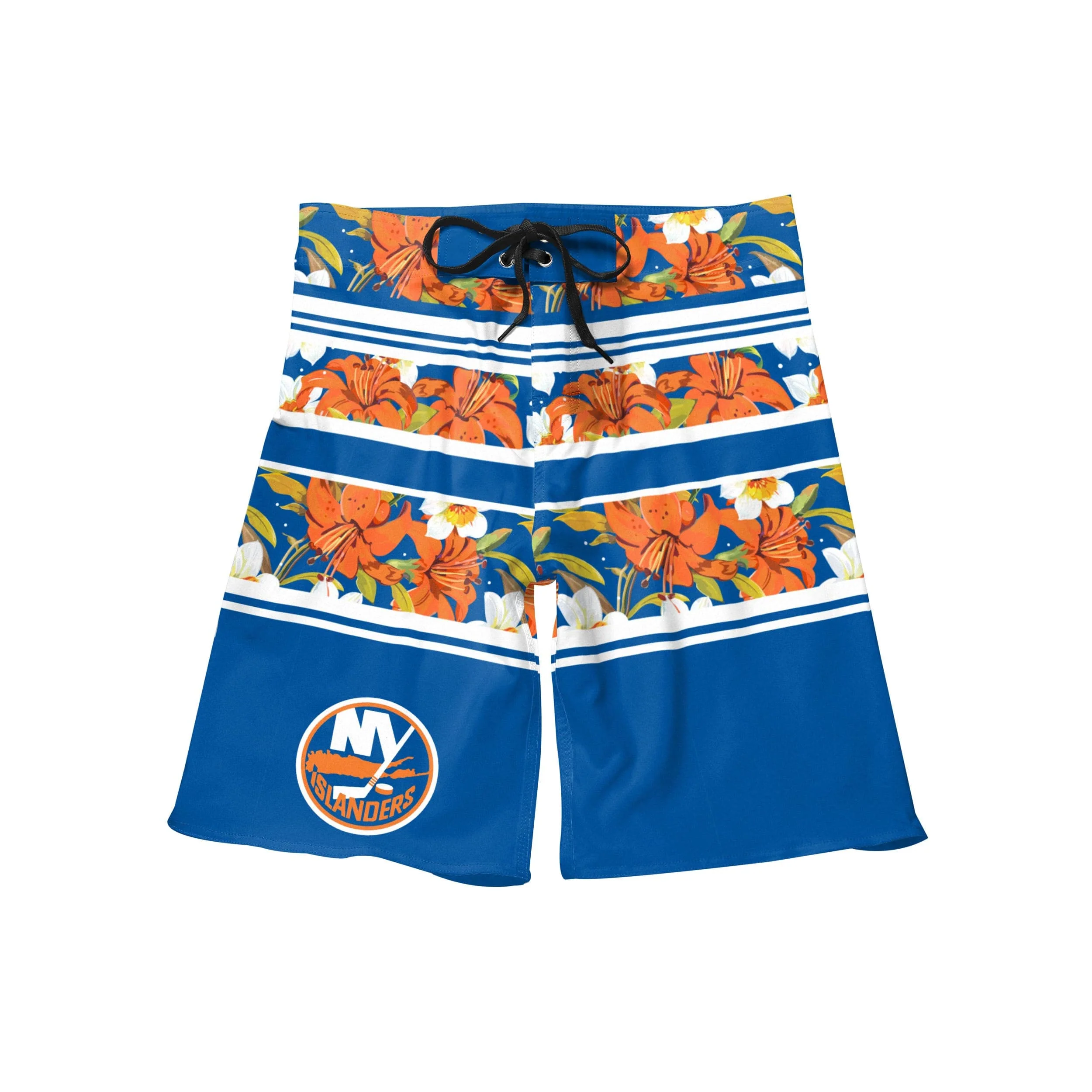 New York Islanders Mens NHL Floral Stripe Boardshorts - Image 4