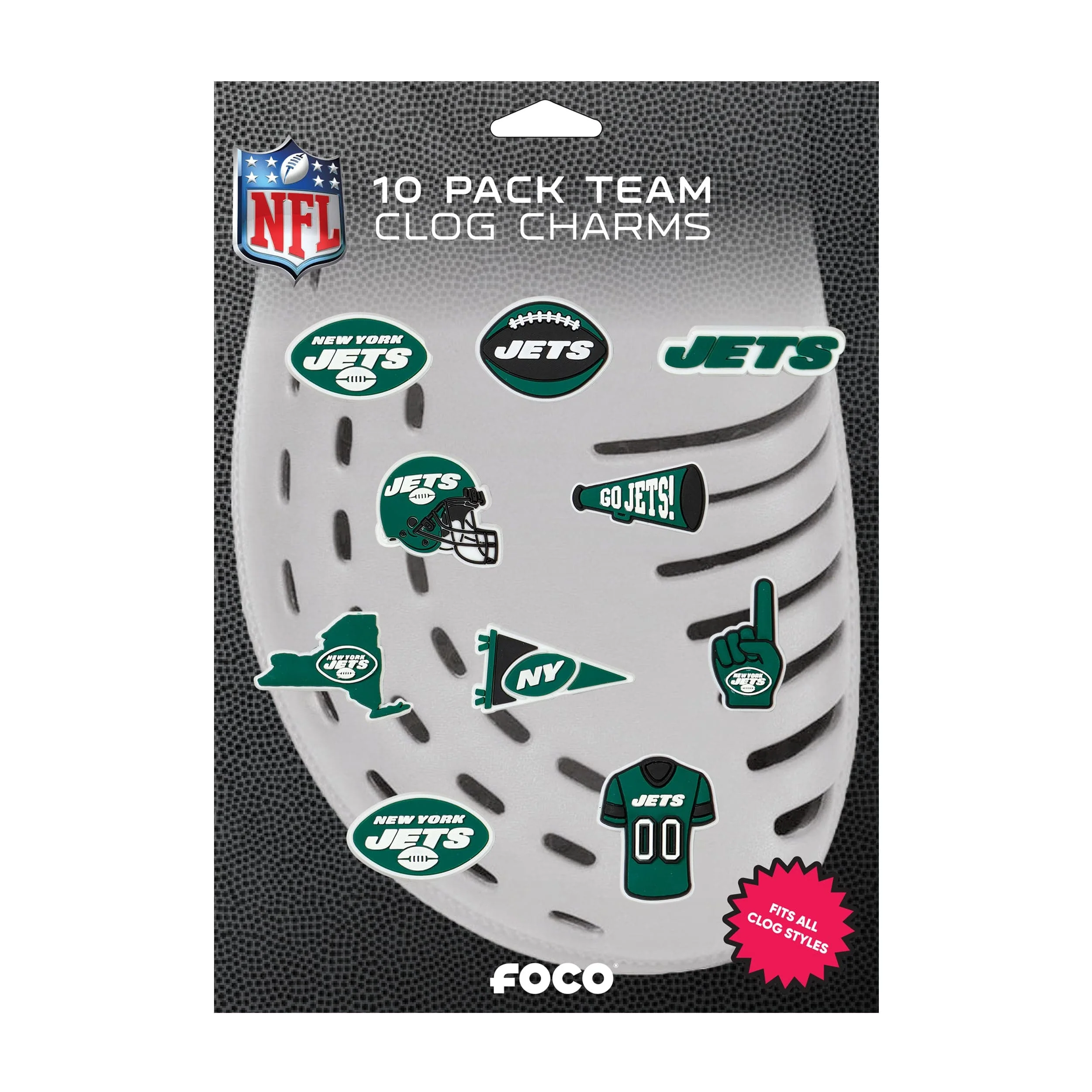 New York Jets NFL 10 Pack Team Clog Charms - Image 5