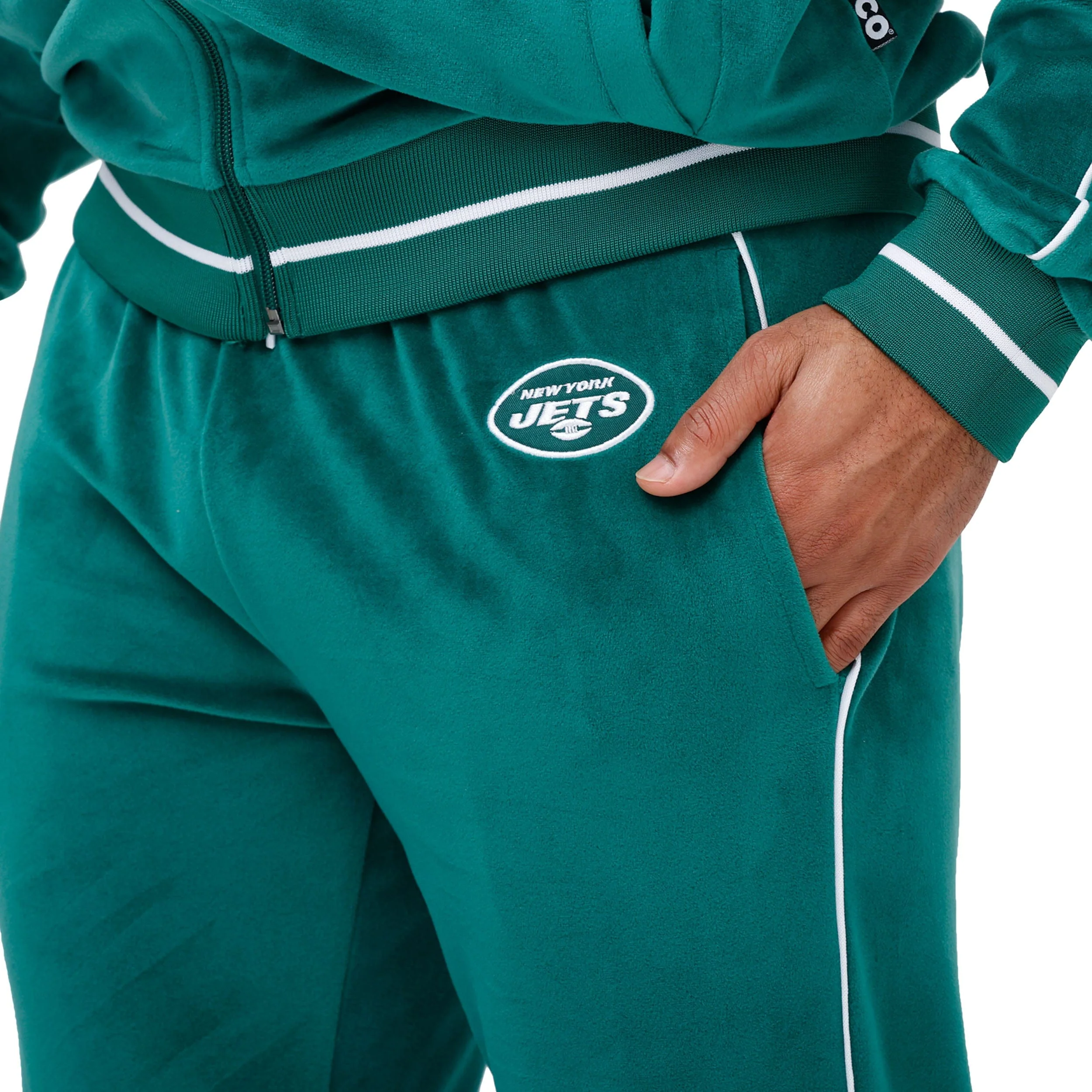New York Jets NFL 2019 Retro Mens Velour Pants - Image 3