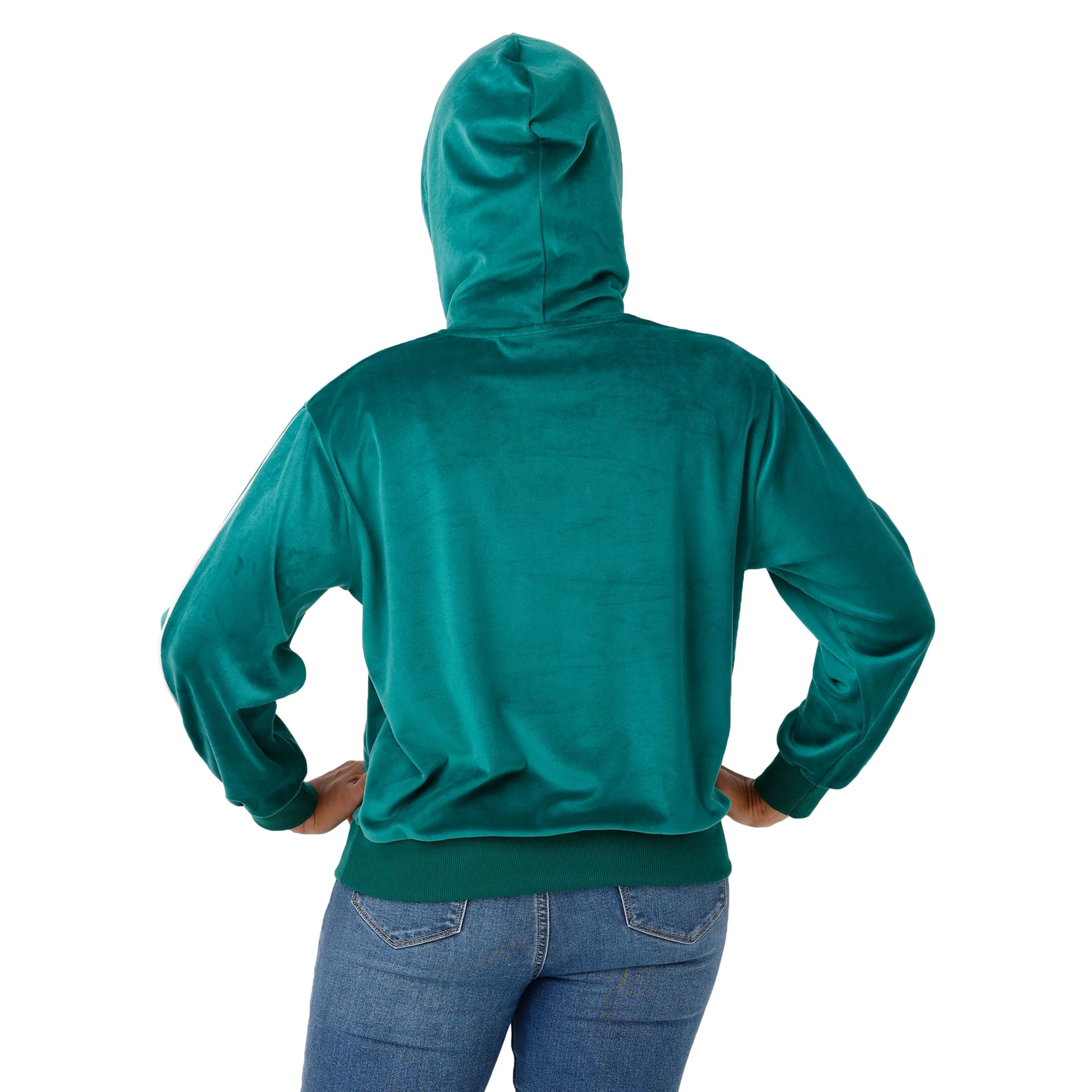 New York Jets NFL 2019 Retro Womens Velour Hooded Sweatshirt