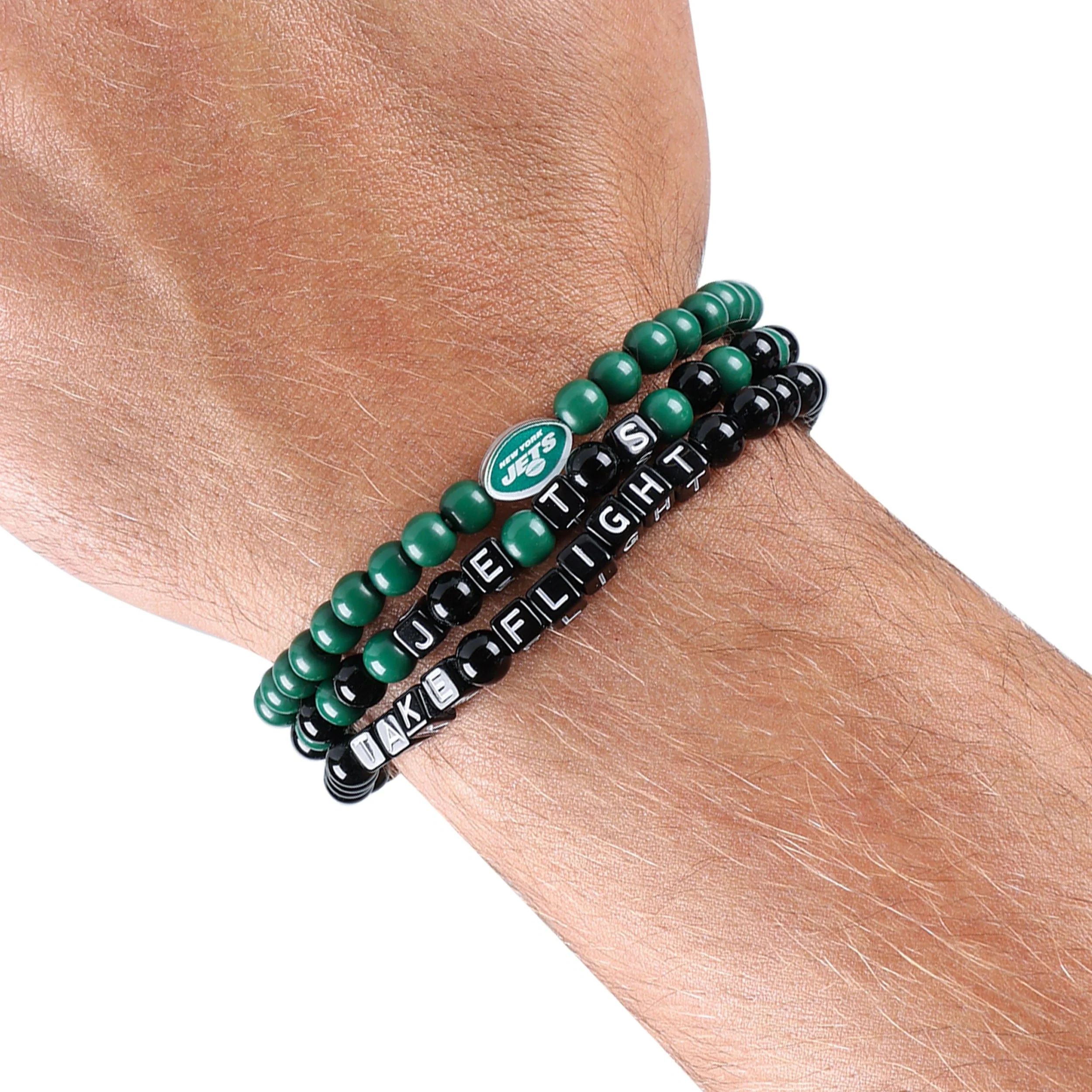 New York Jets NFL 3 Pack Beaded Friendship Bracelet - Image 4