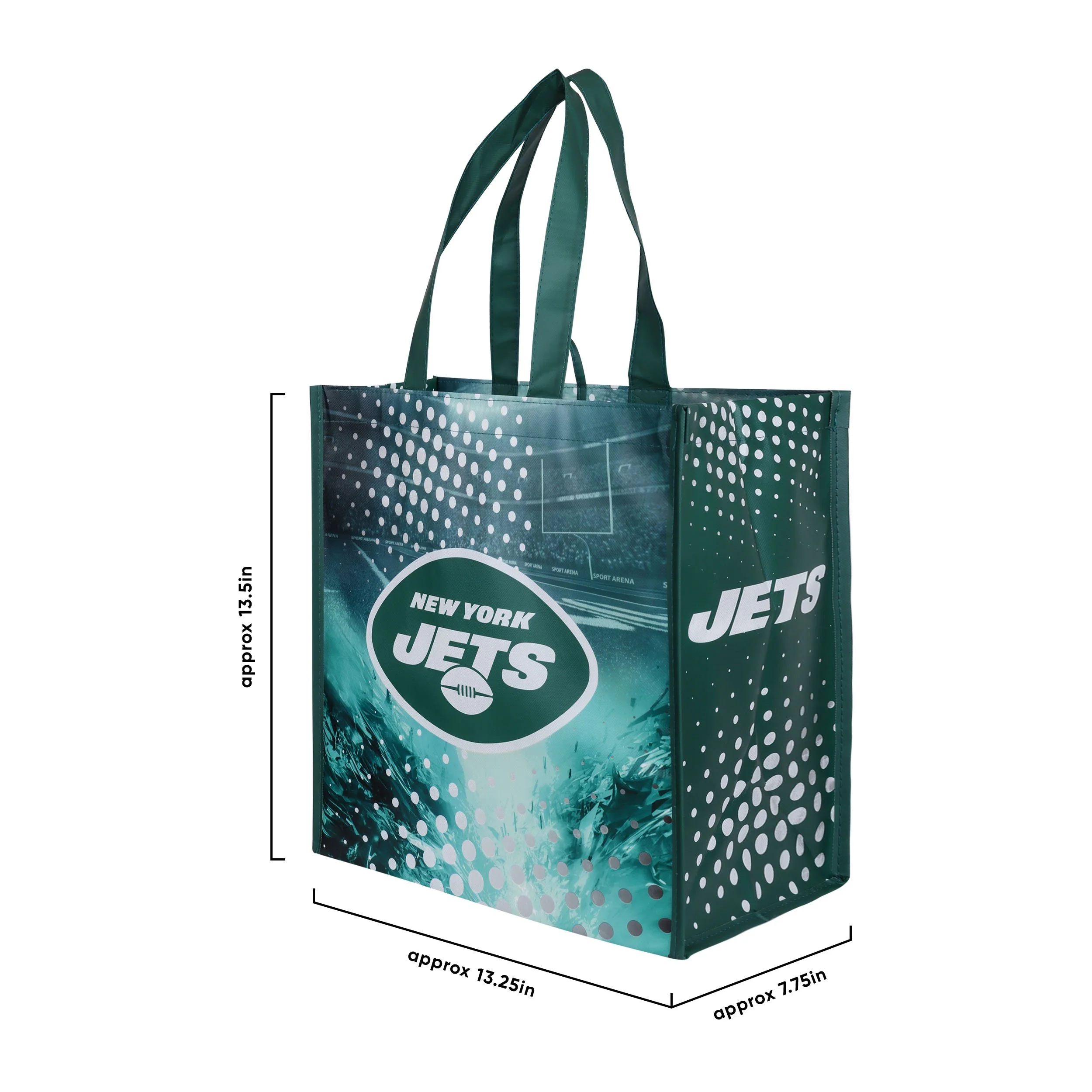 New York Jets NFL 4 Pack Reusable Shopping Bag - Image 3