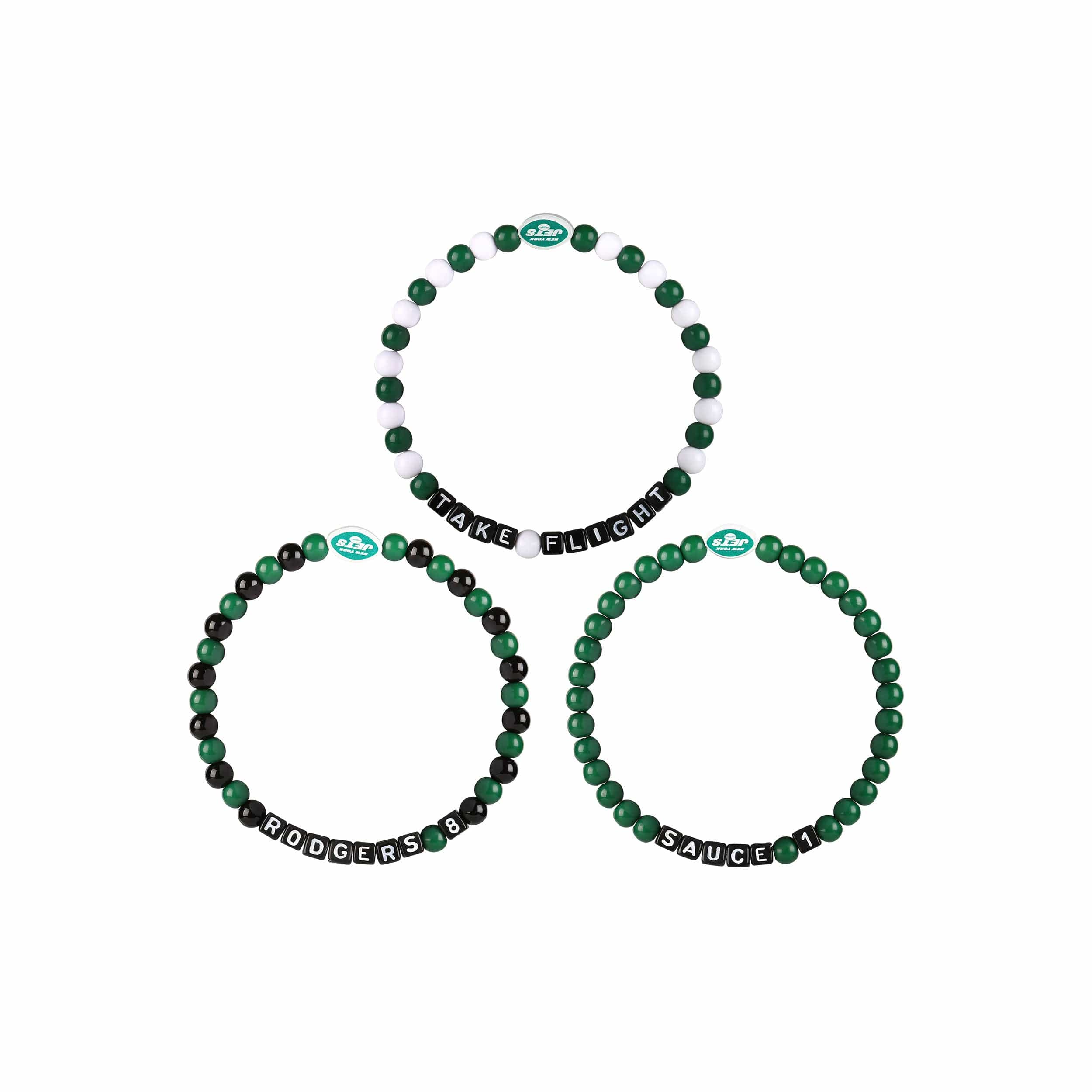 New York Jets NFL Aaron Rodgers & Sauce Gardner 3 Pack Player Beaded Friendship Bracelet - Image 3