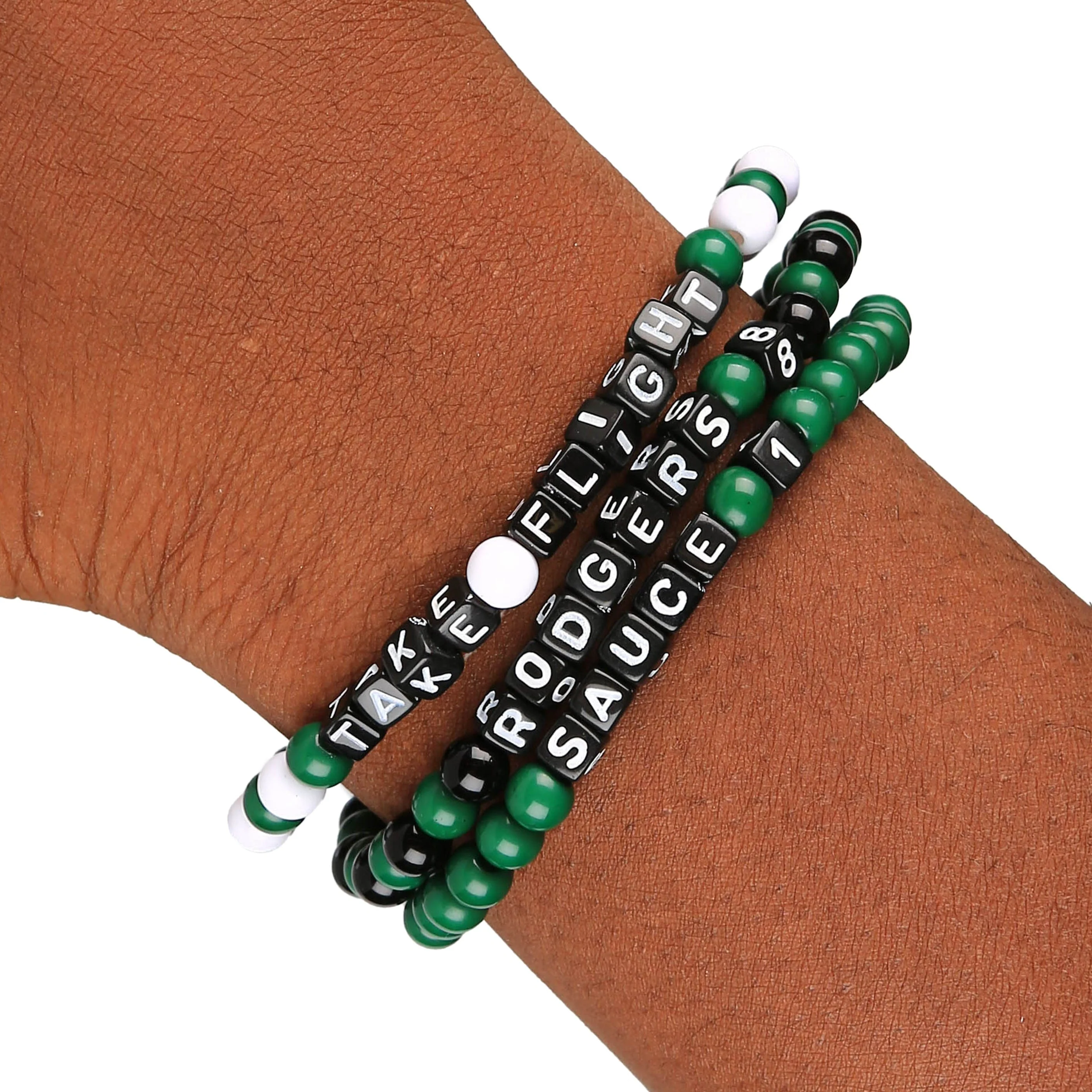 New York Jets NFL Aaron Rodgers & Sauce Gardner 3 Pack Player Beaded Friendship Bracelet - Image 4
