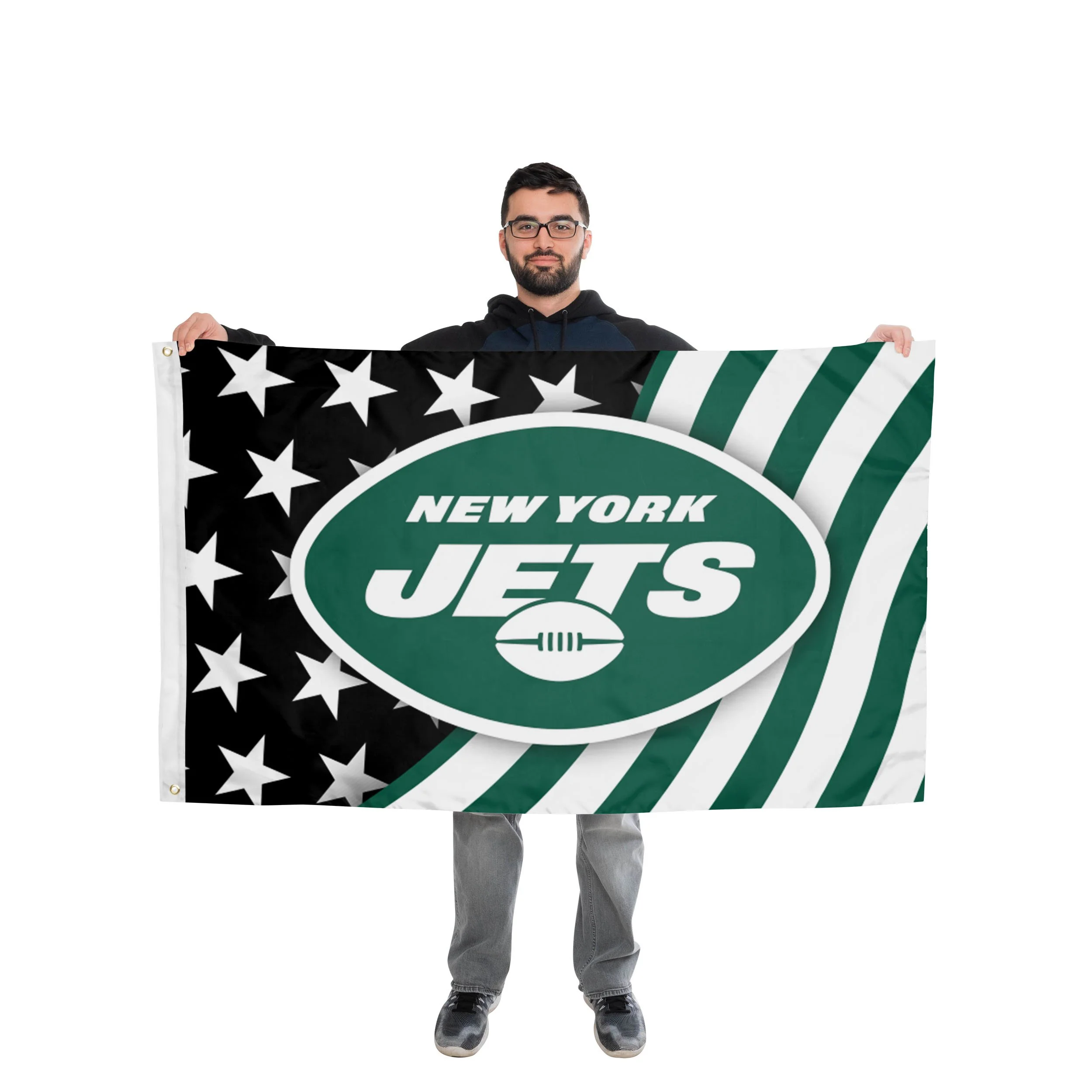 New York Jets NFL Americana Horizontal Flag - Image 2