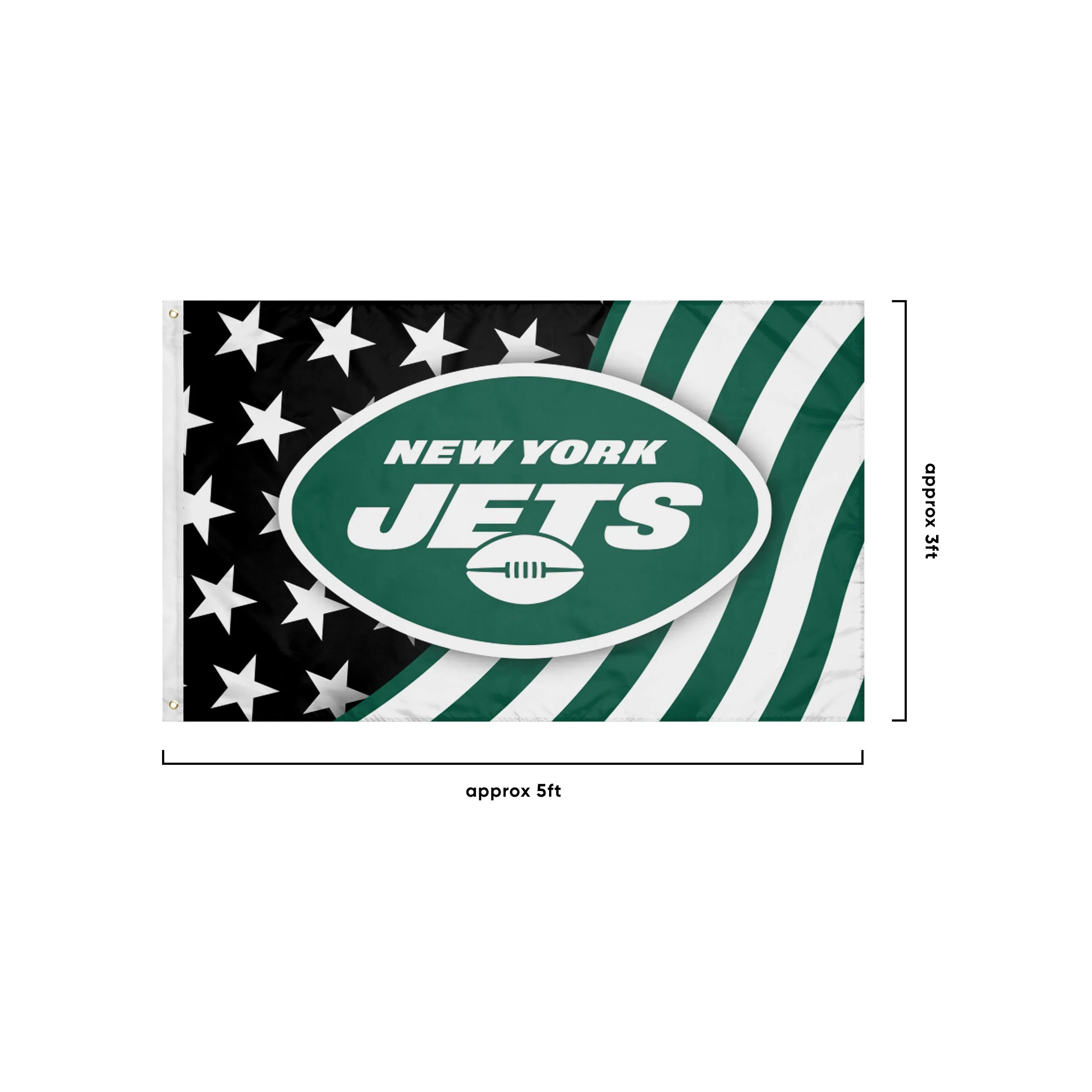 New York Jets NFL Americana Horizontal Flag - Image 3