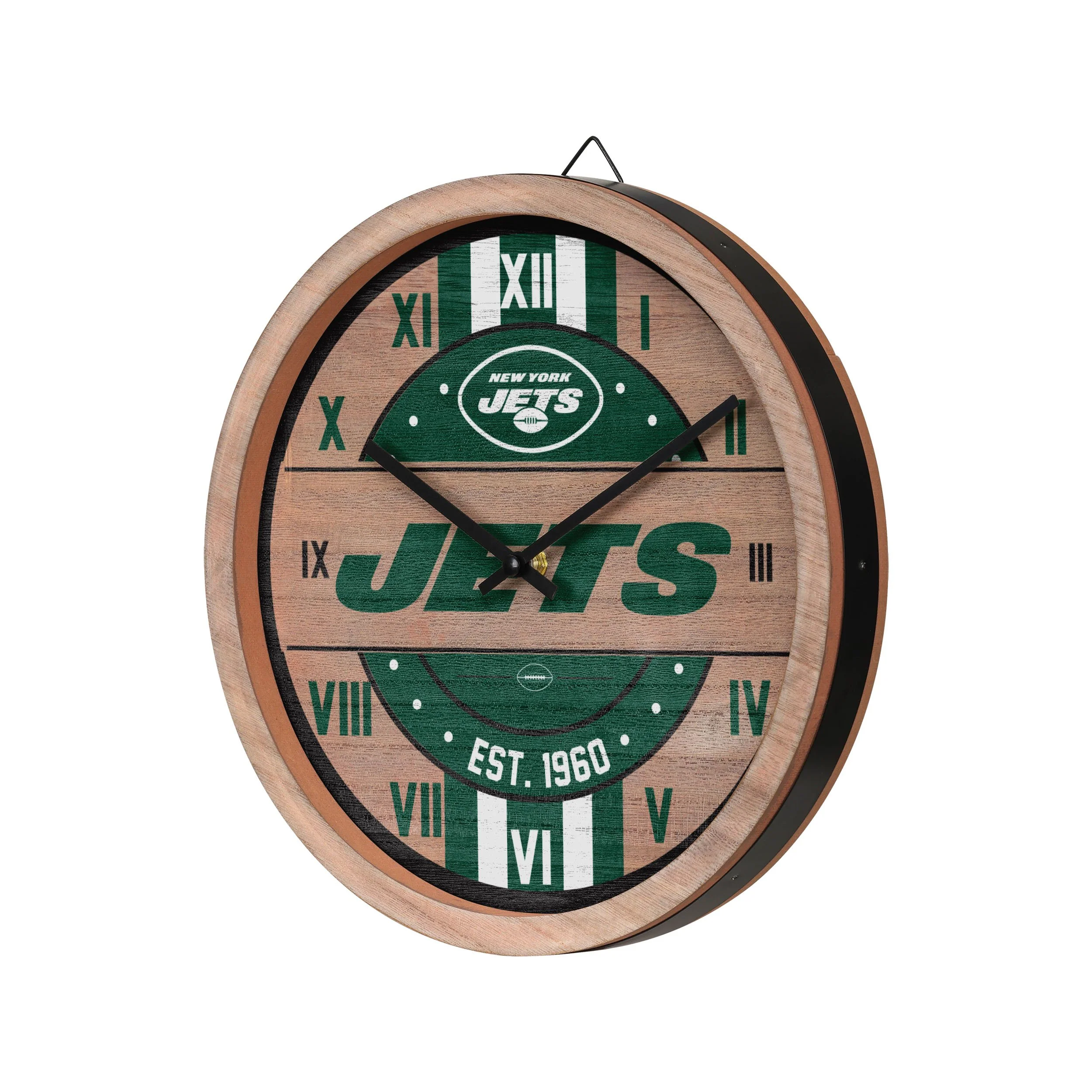 New York Jets NFL Barrel Wall Clock - Image 2
