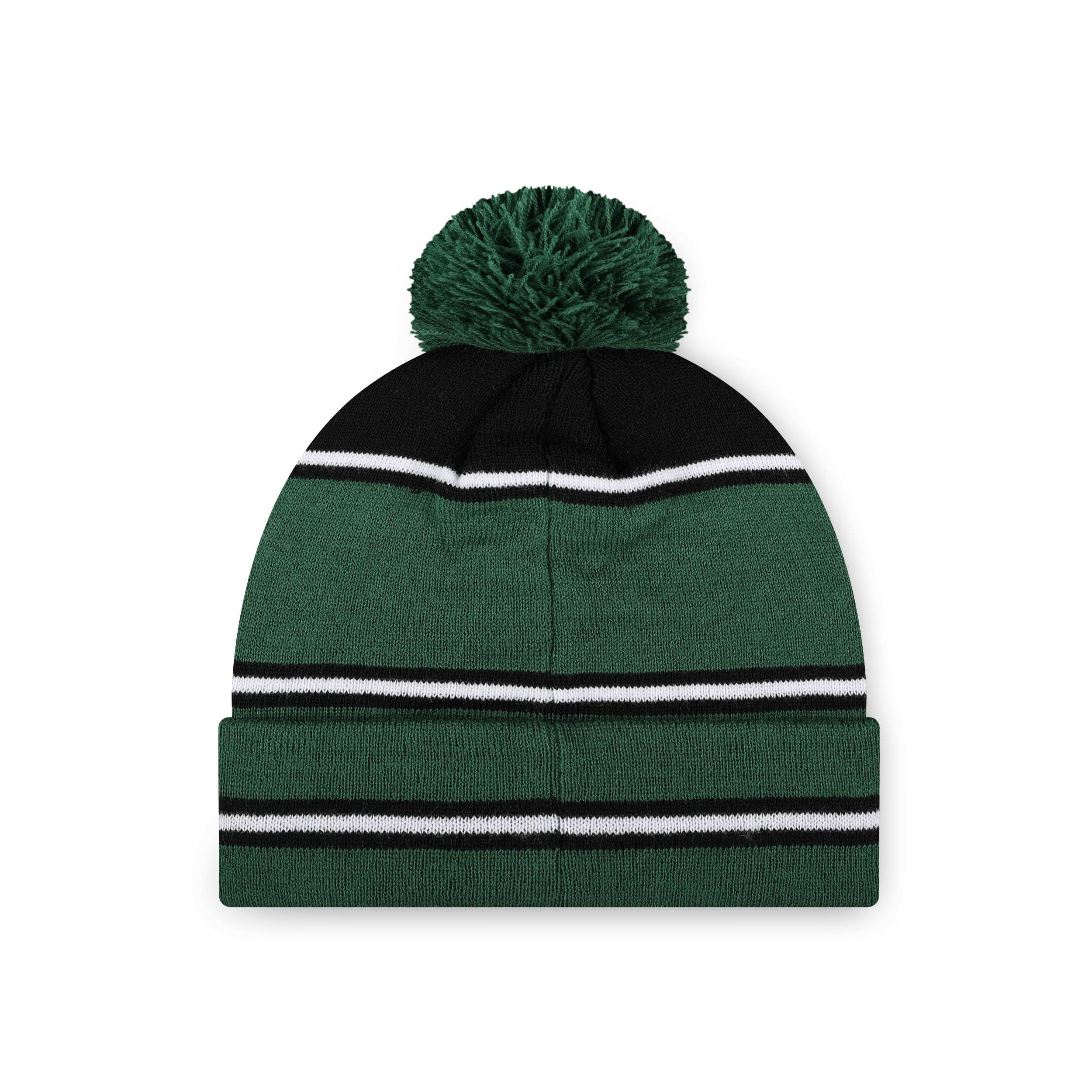 New York Jets NFL Big Wordmark Stripe Pom Beanie - Image 2