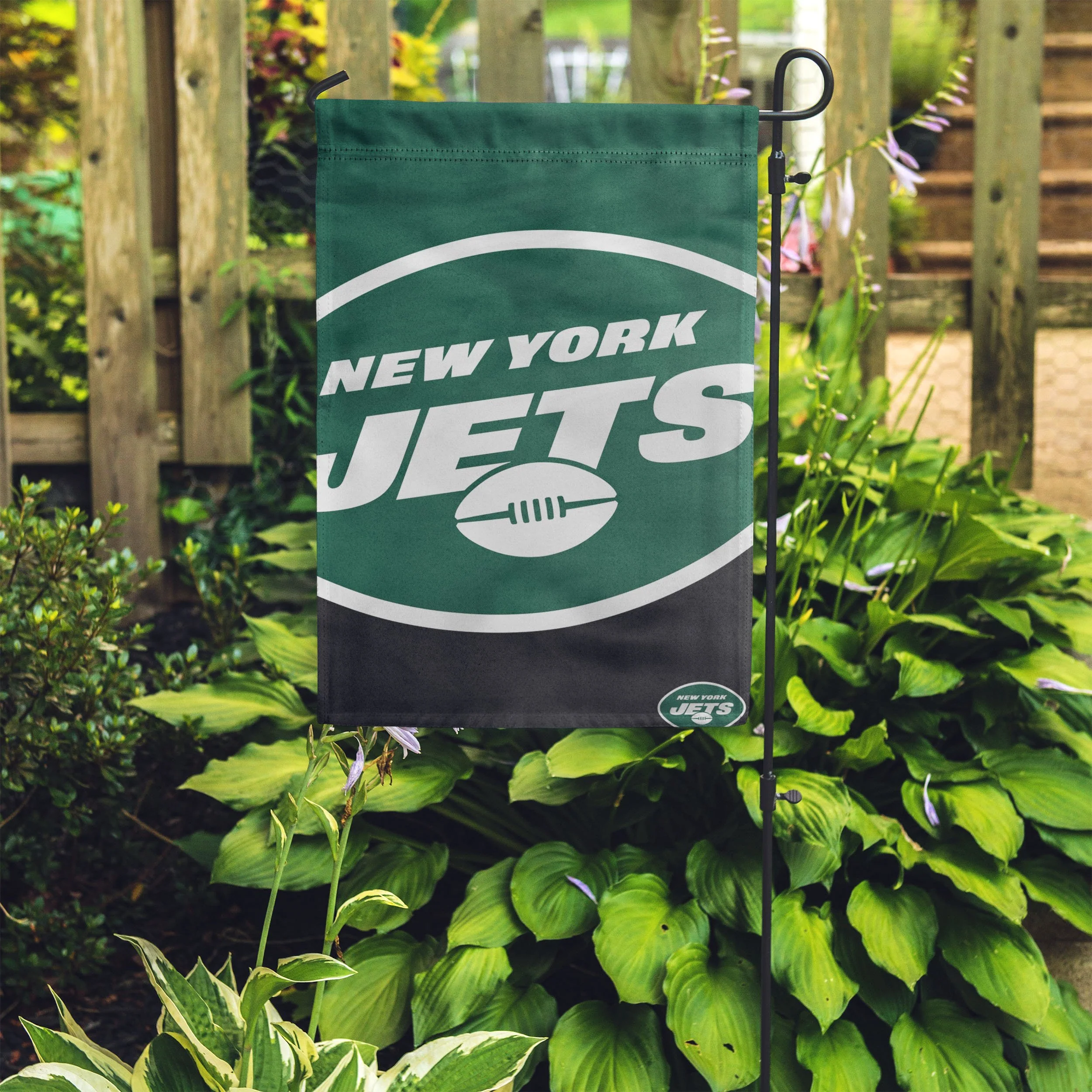 New York Jets NFL Colorblock Helmet Garden Flag - Image 4