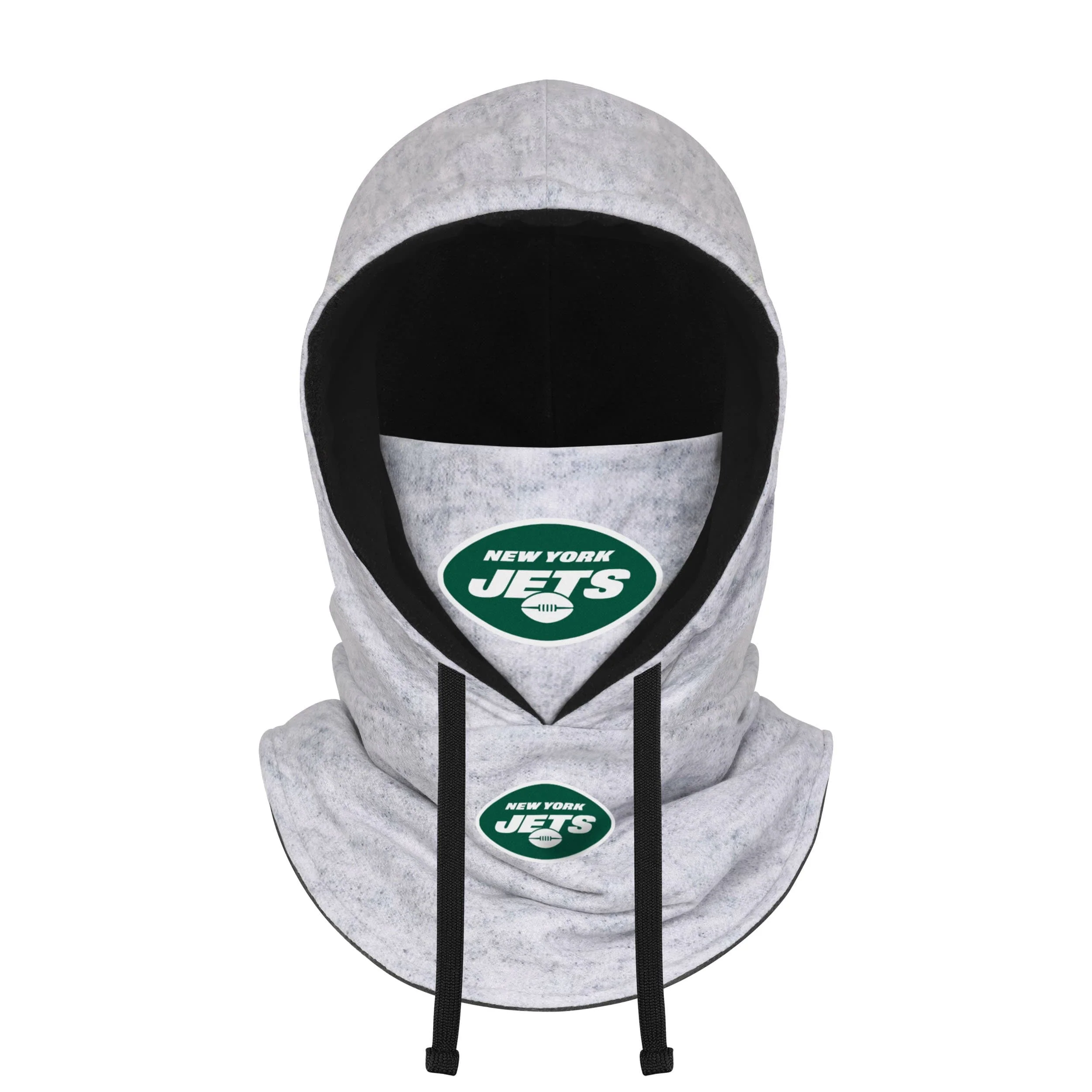 New York Jets NFL Heather Gray Drawstring Hooded Gaiter Scarf