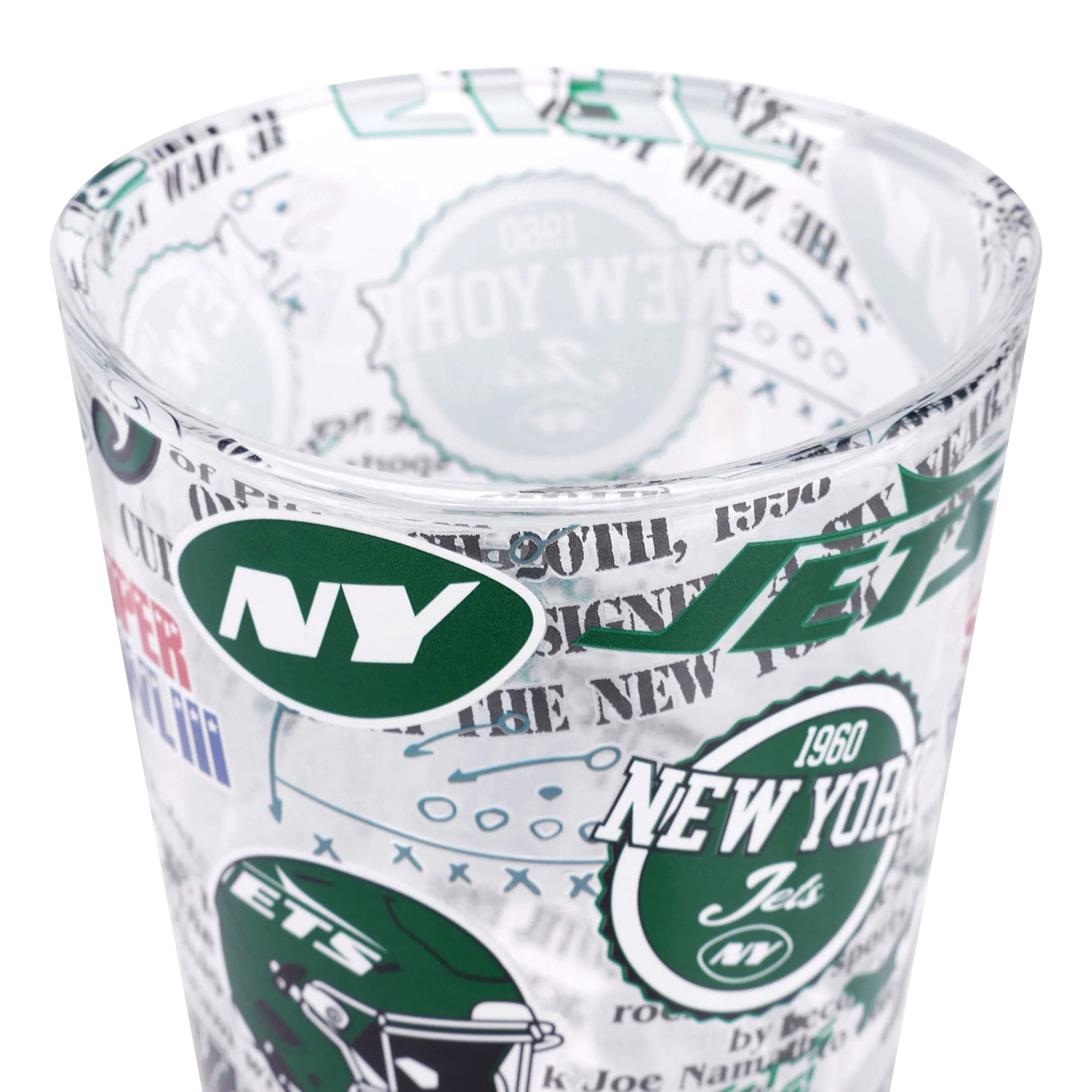 New York Jets NFL Historic Print Pint Glass - Image 4